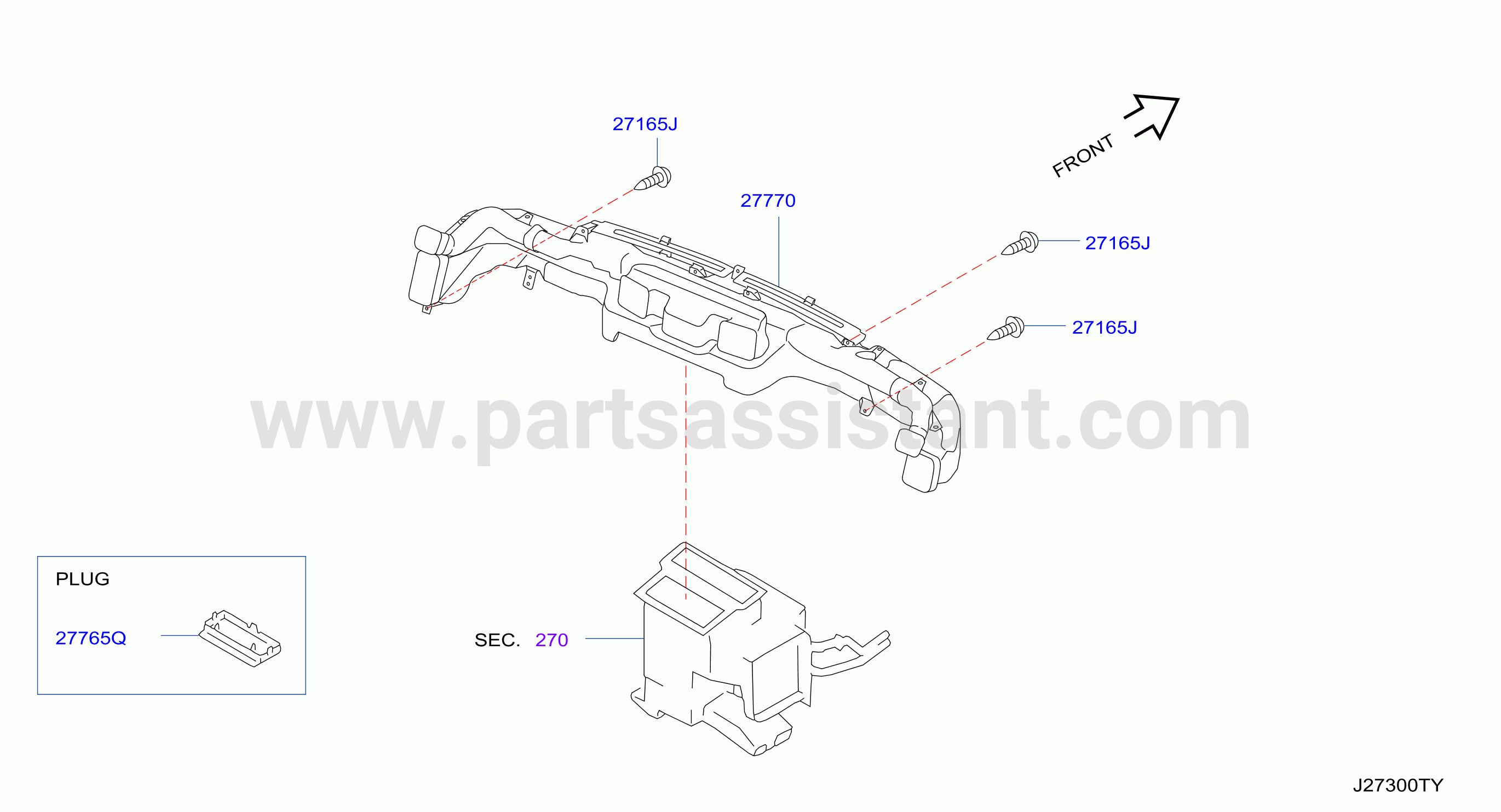 Nozzle Duct Front Heater Duct