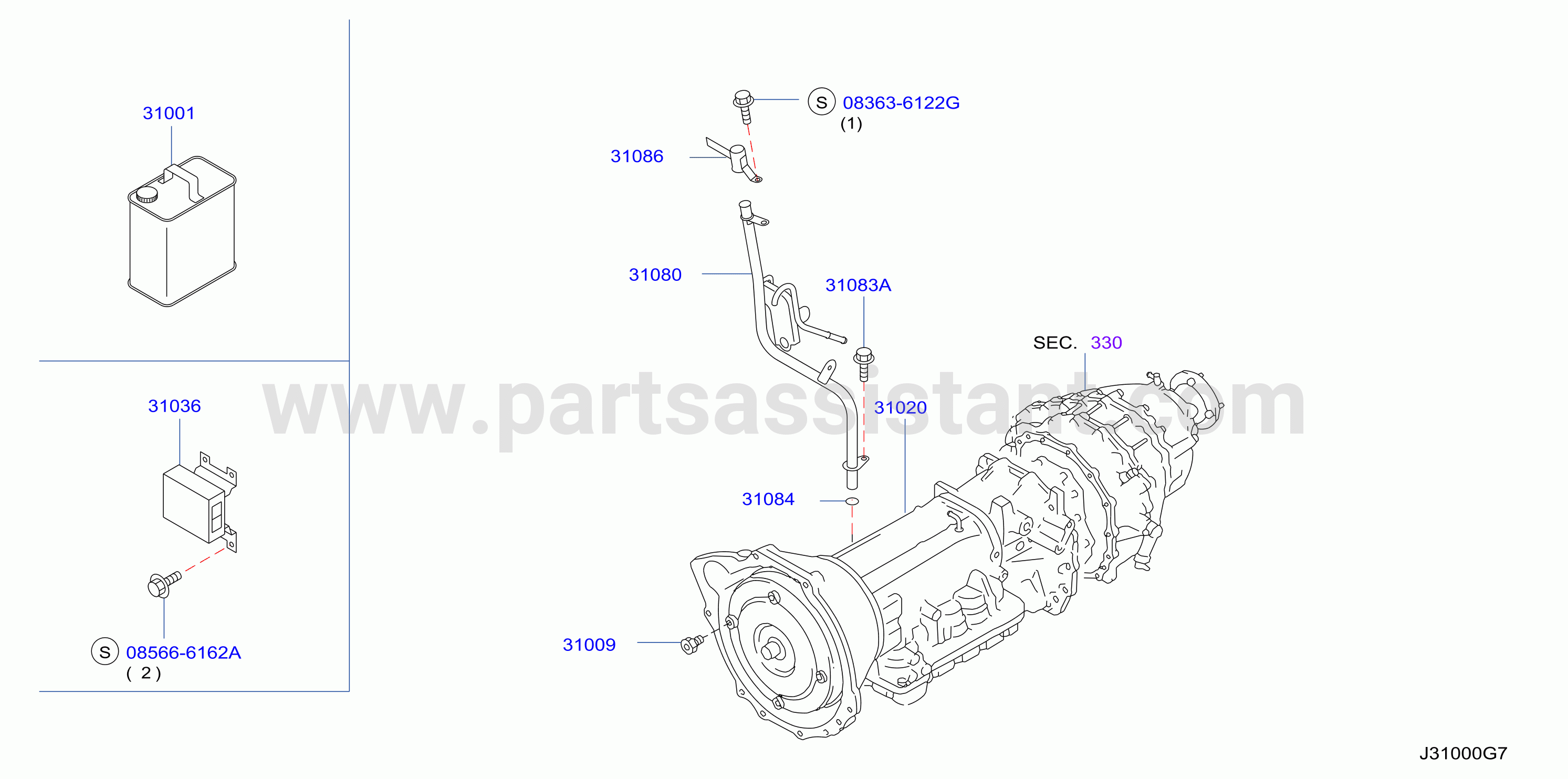 Auto Transmission Transaxle Fitting Assembly Fitting Parts