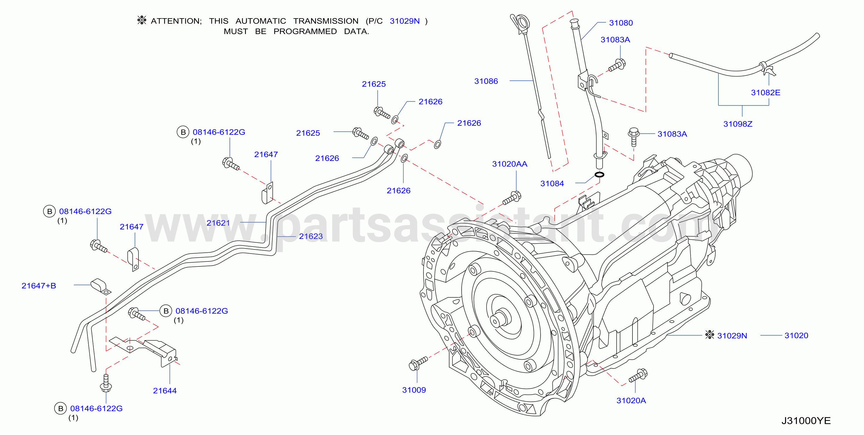 Auto Transmission Transaxle Fitting Assembly Fitting Parts