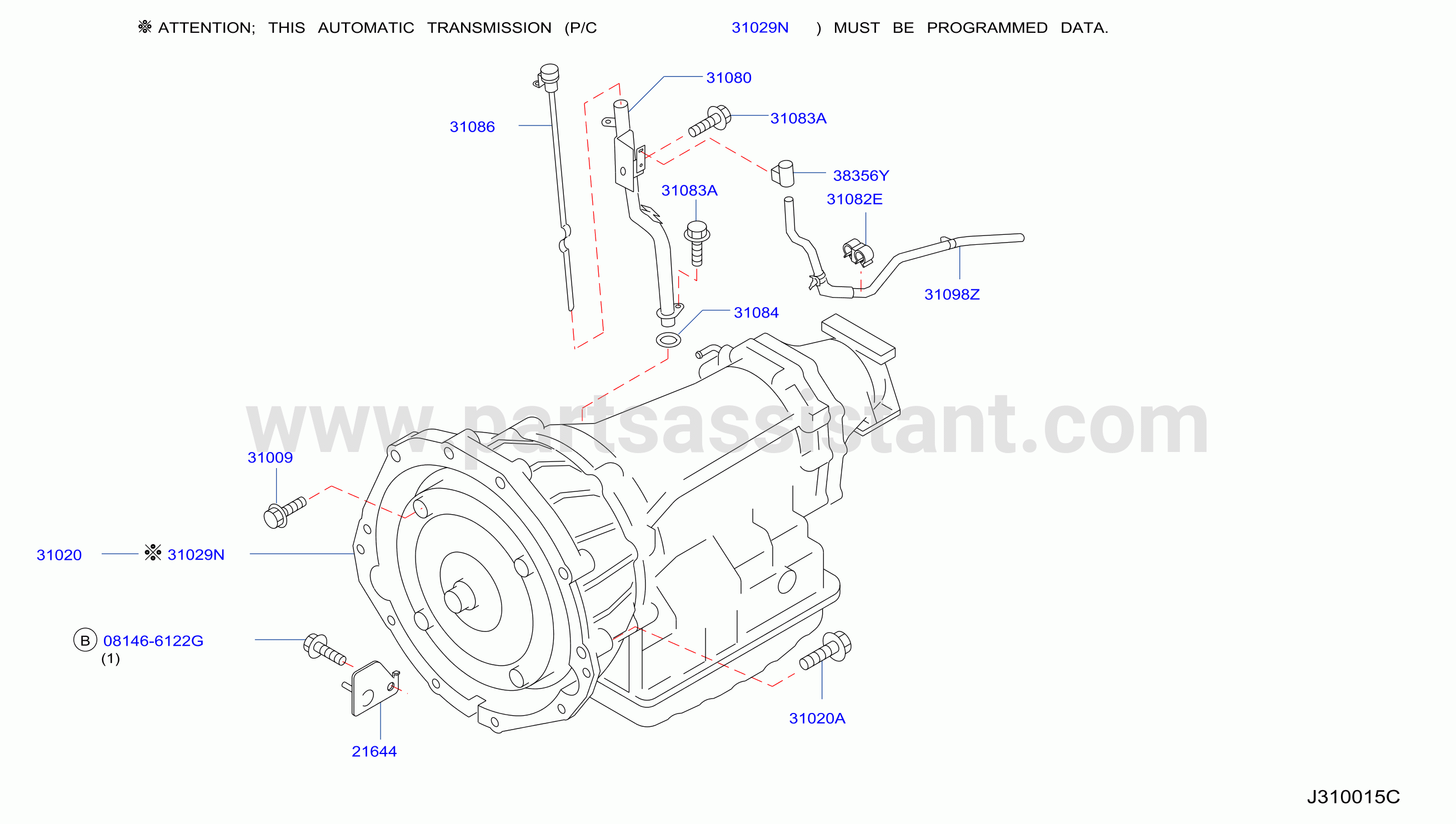 Auto Transmission Transaxle Fitting Assembly Fitting Parts