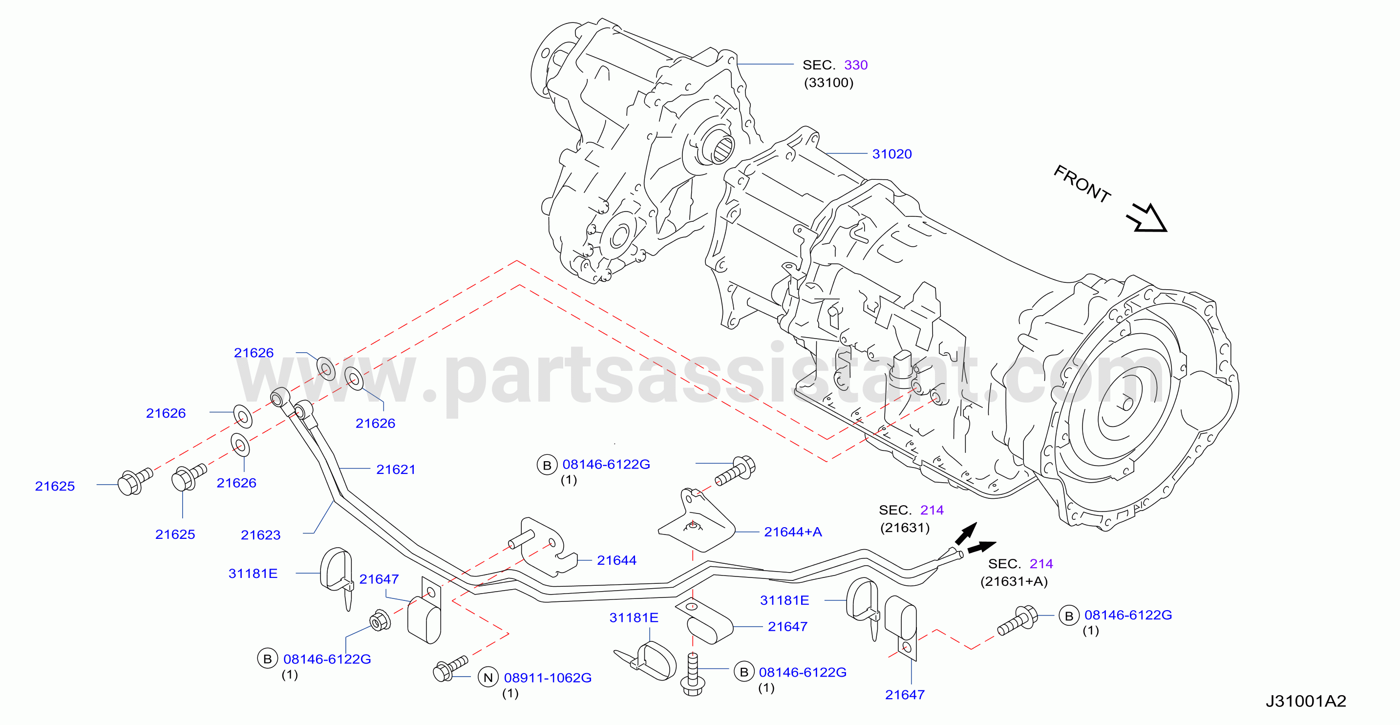 Auto Transmission Transaxle Fitting Oil Cooler Tube Parts