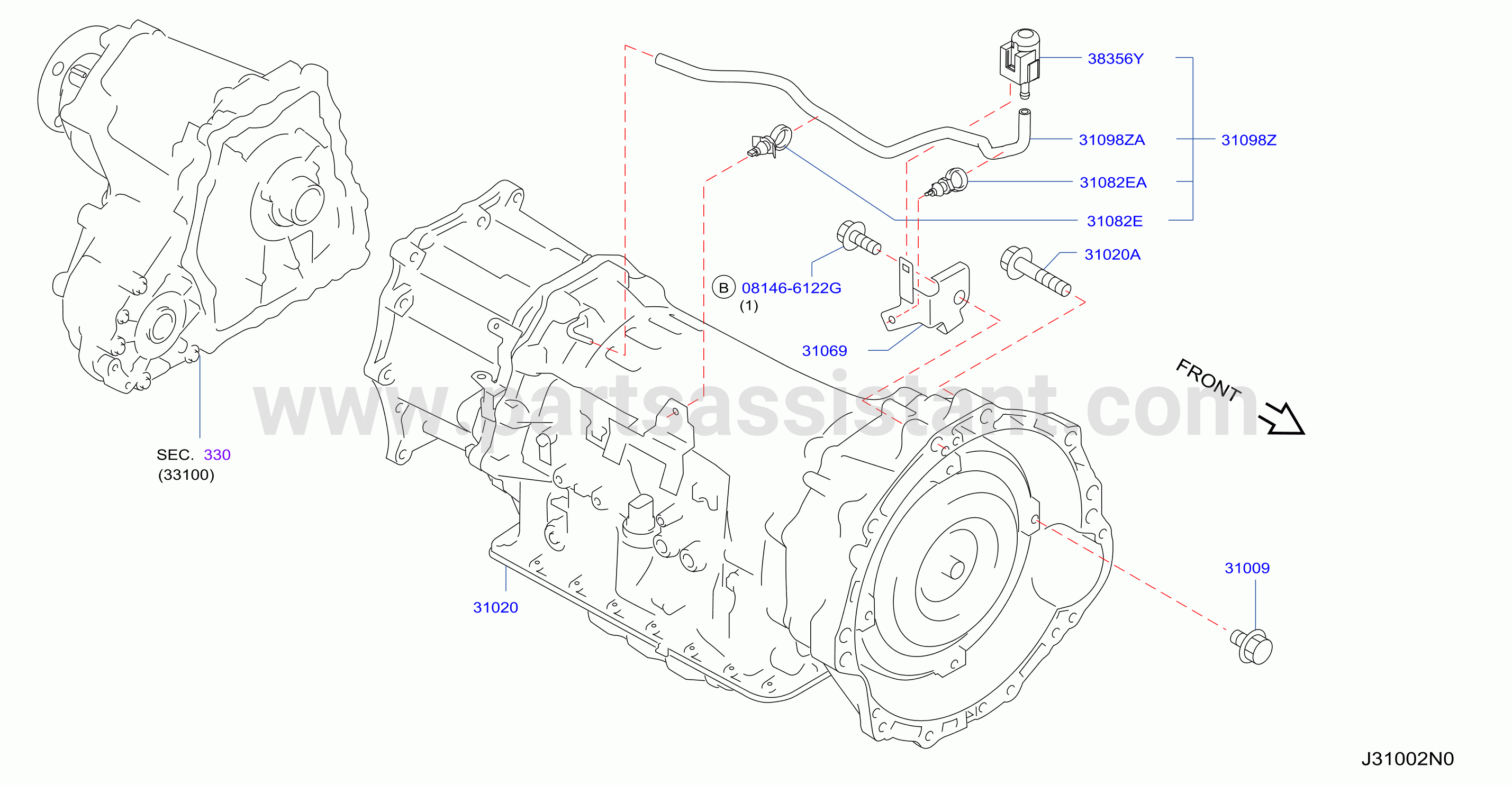 Auto Transmission Transaxle Fitting Assembly Fitting Parts