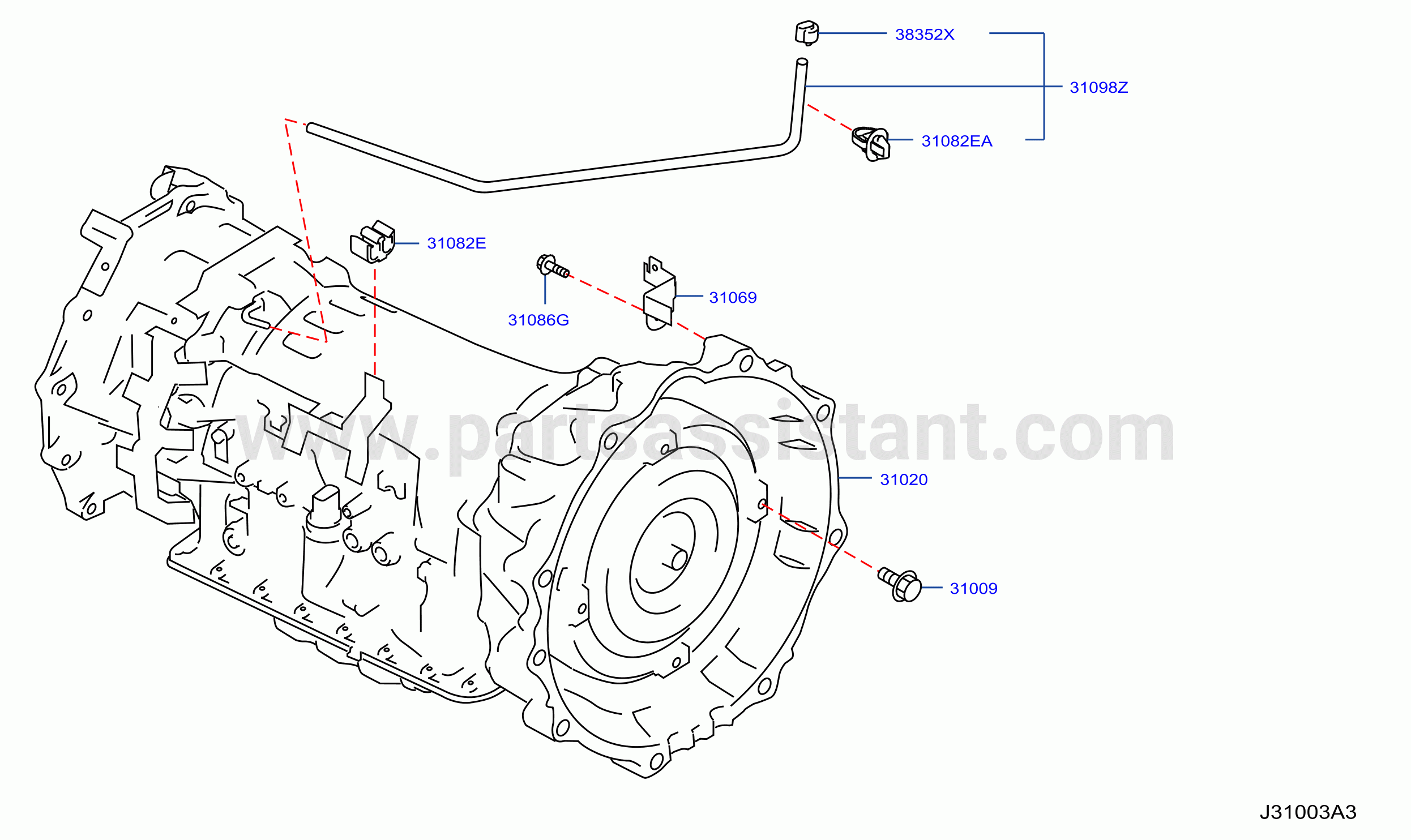 Auto Transmission Transaxle Fitting Assembly Fitting Parts