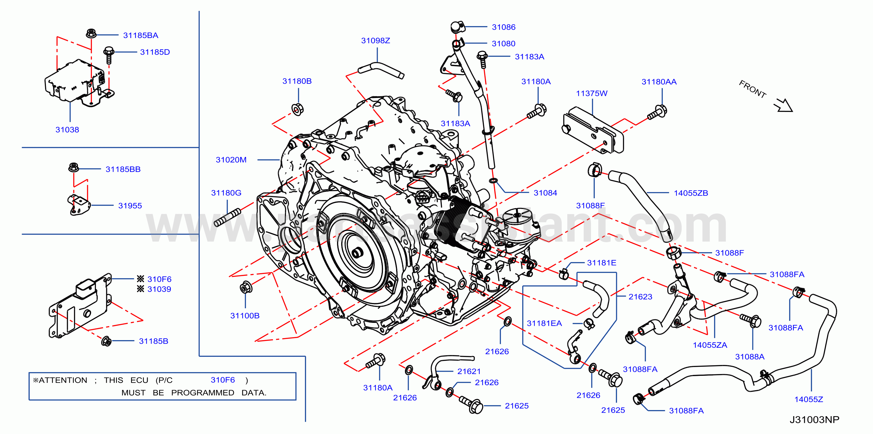Auto Transmission Transaxle Fitting Assembly Fitting Parts