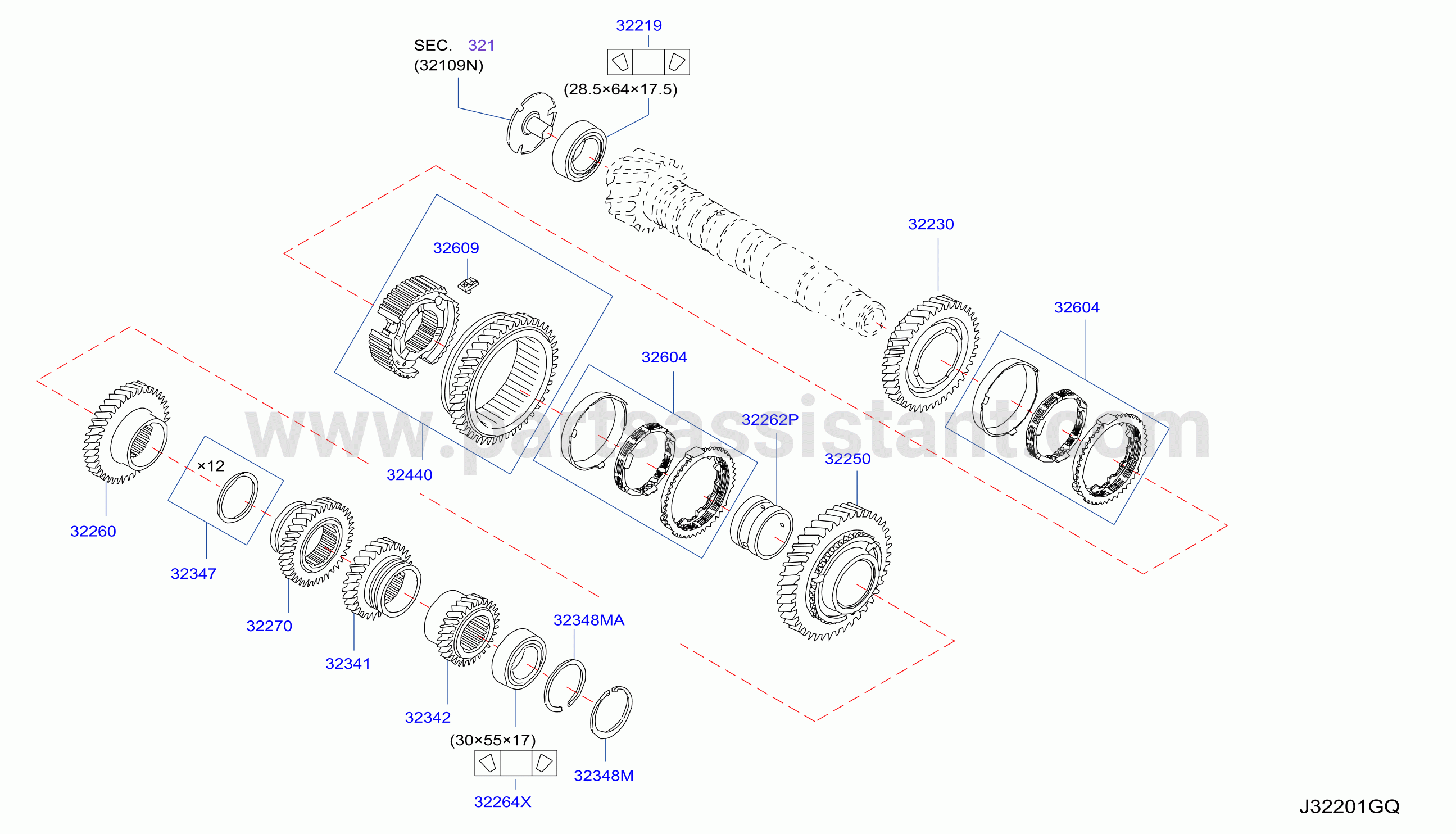 Transmission Gear Output Shaft