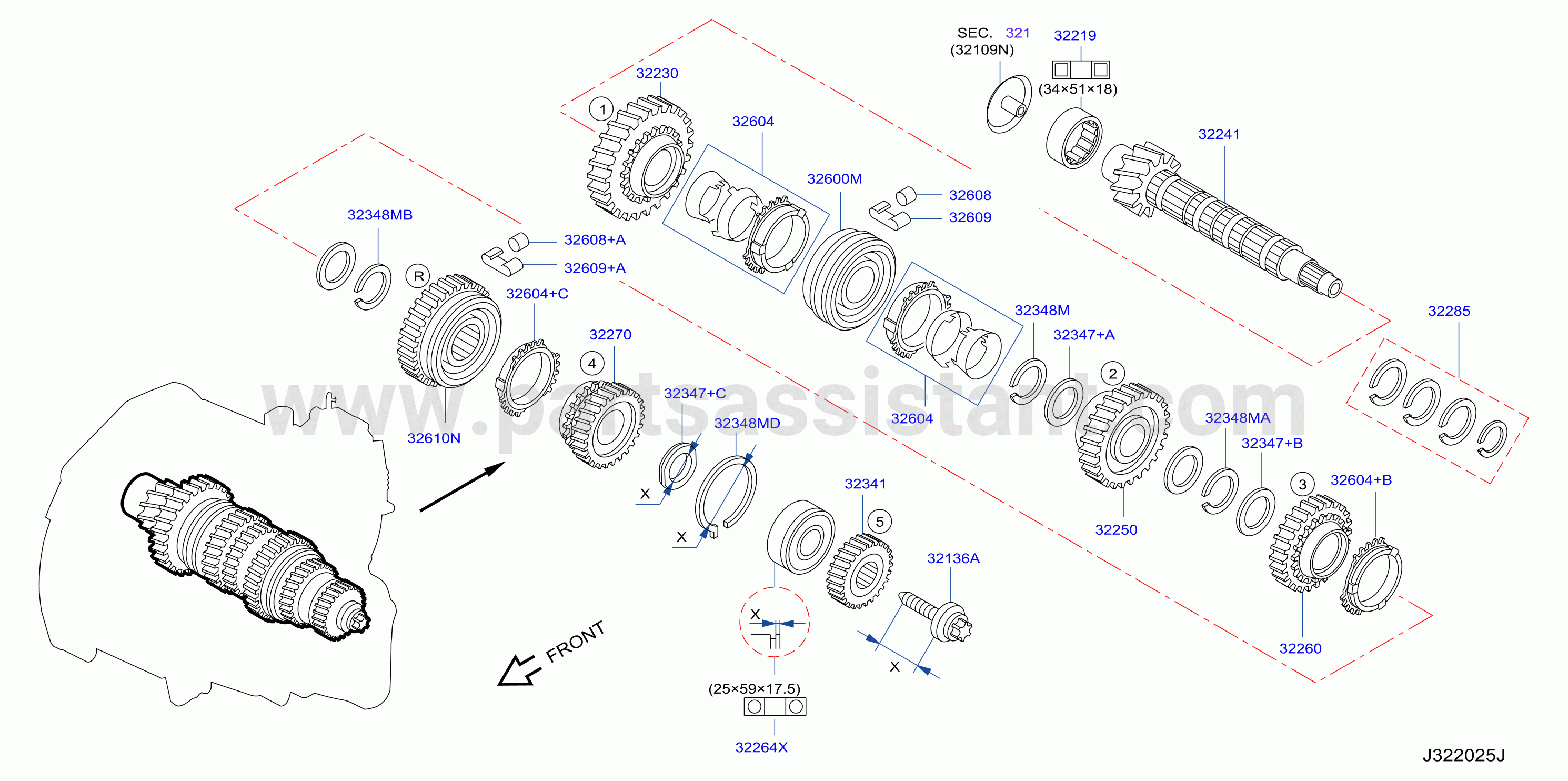 Transmission Gear Output Shaft