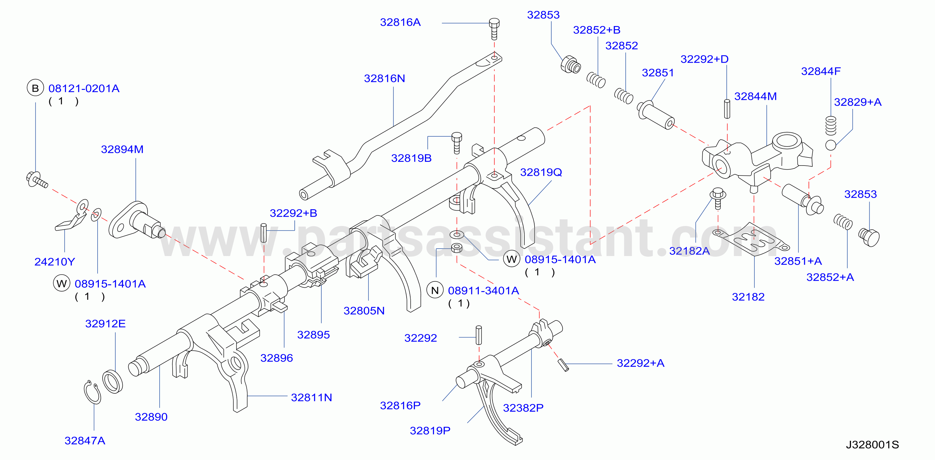 Transmission Shift Control Striking Rod Shift Fork
