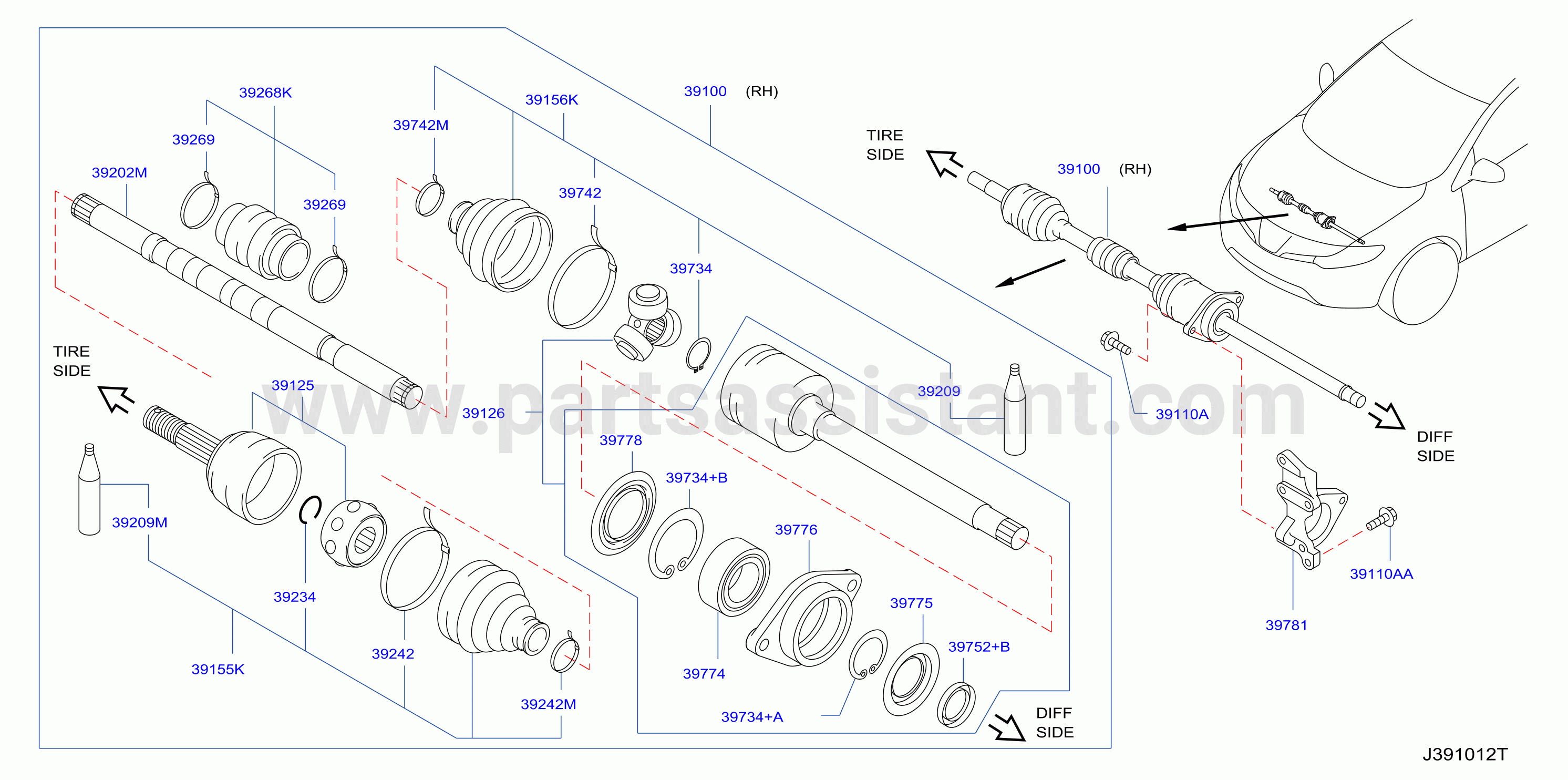Front Drive Shaft Rh Side 2Wd