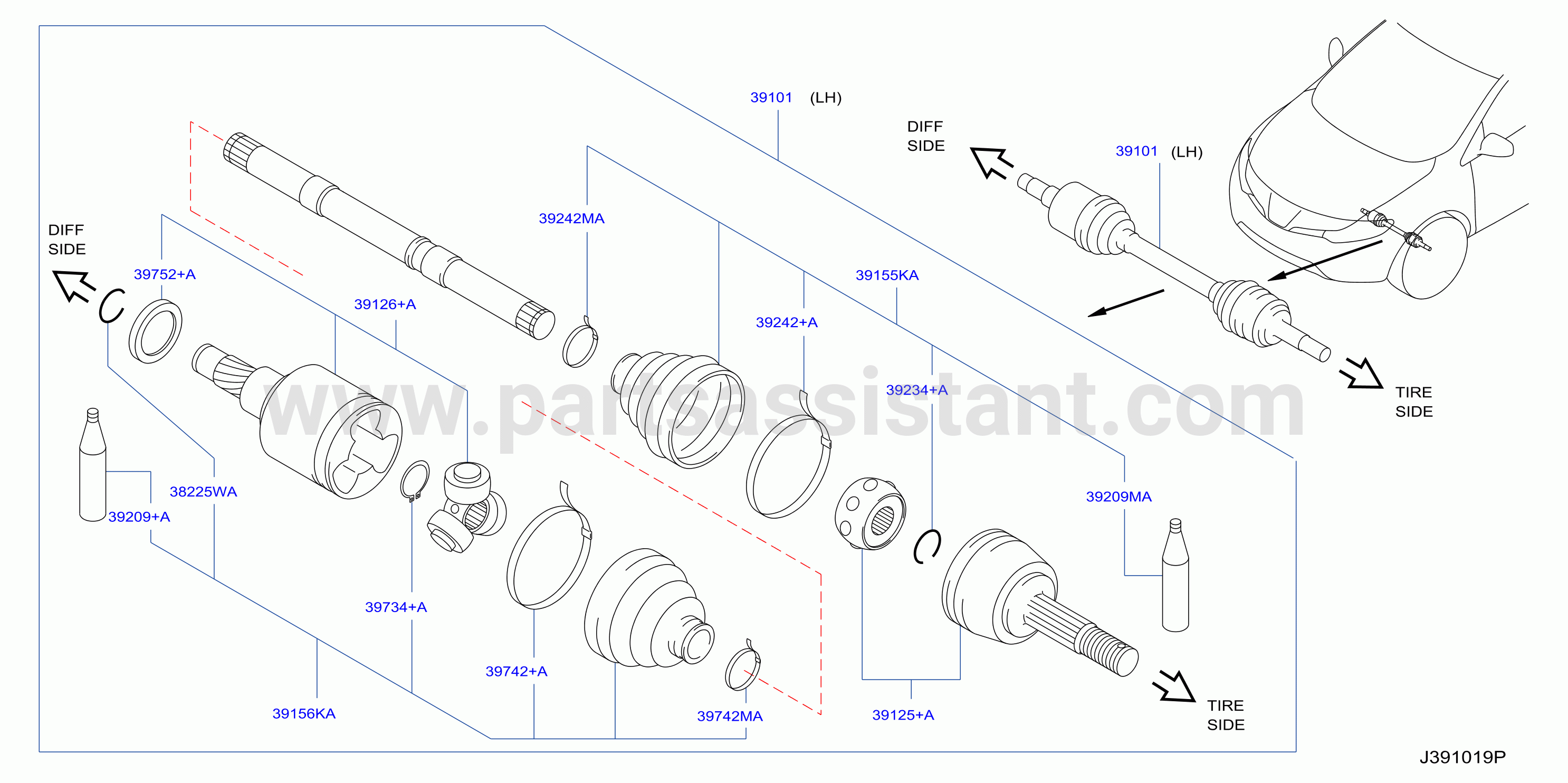 Front Drive Shaft Lh Side
