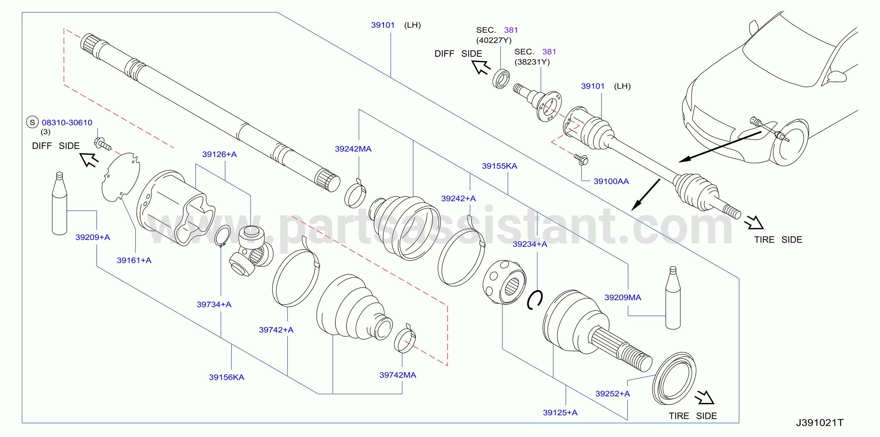 Front Drive Shaft Lh Side