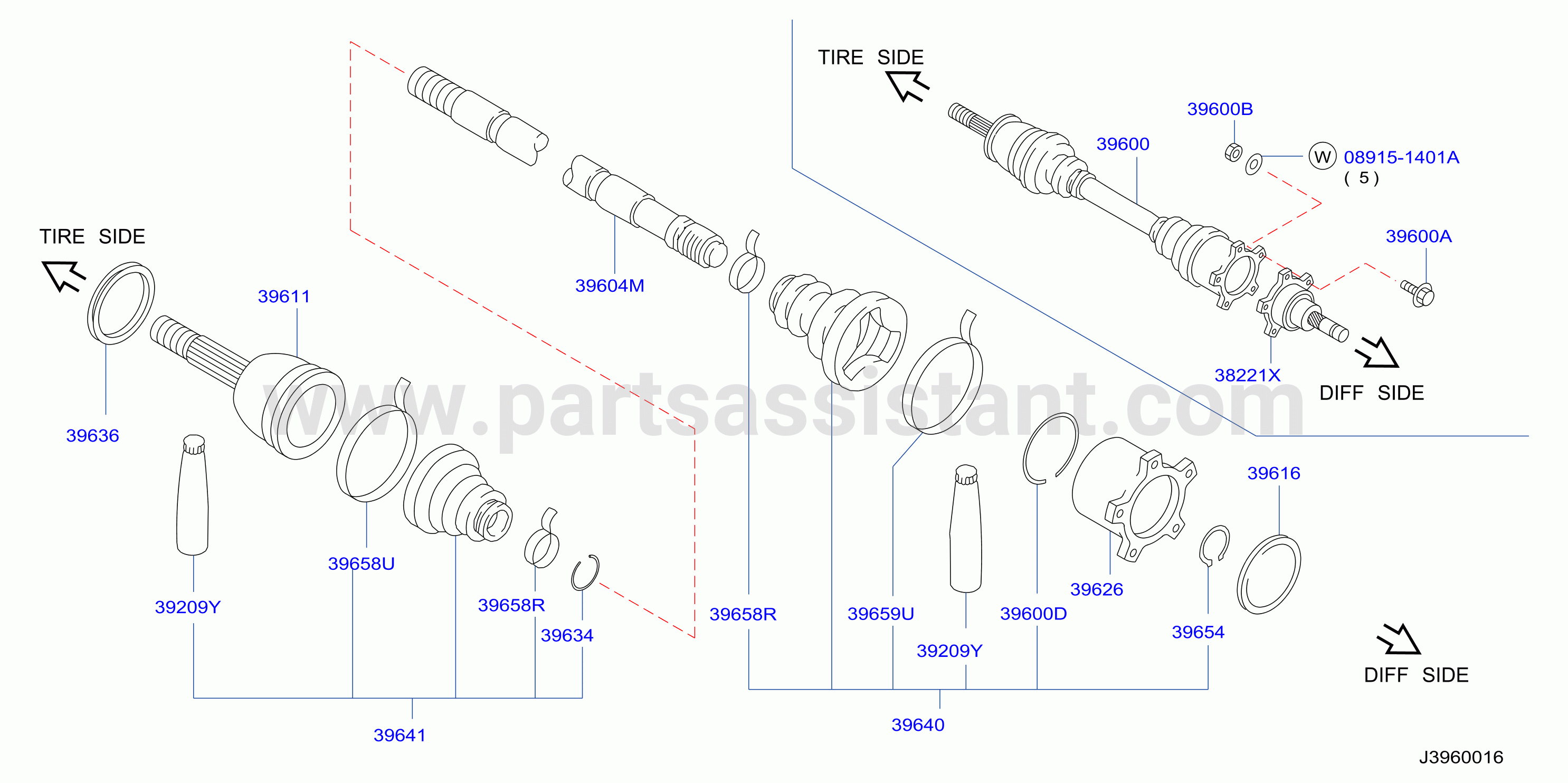 Rear Drive Shaft Rh