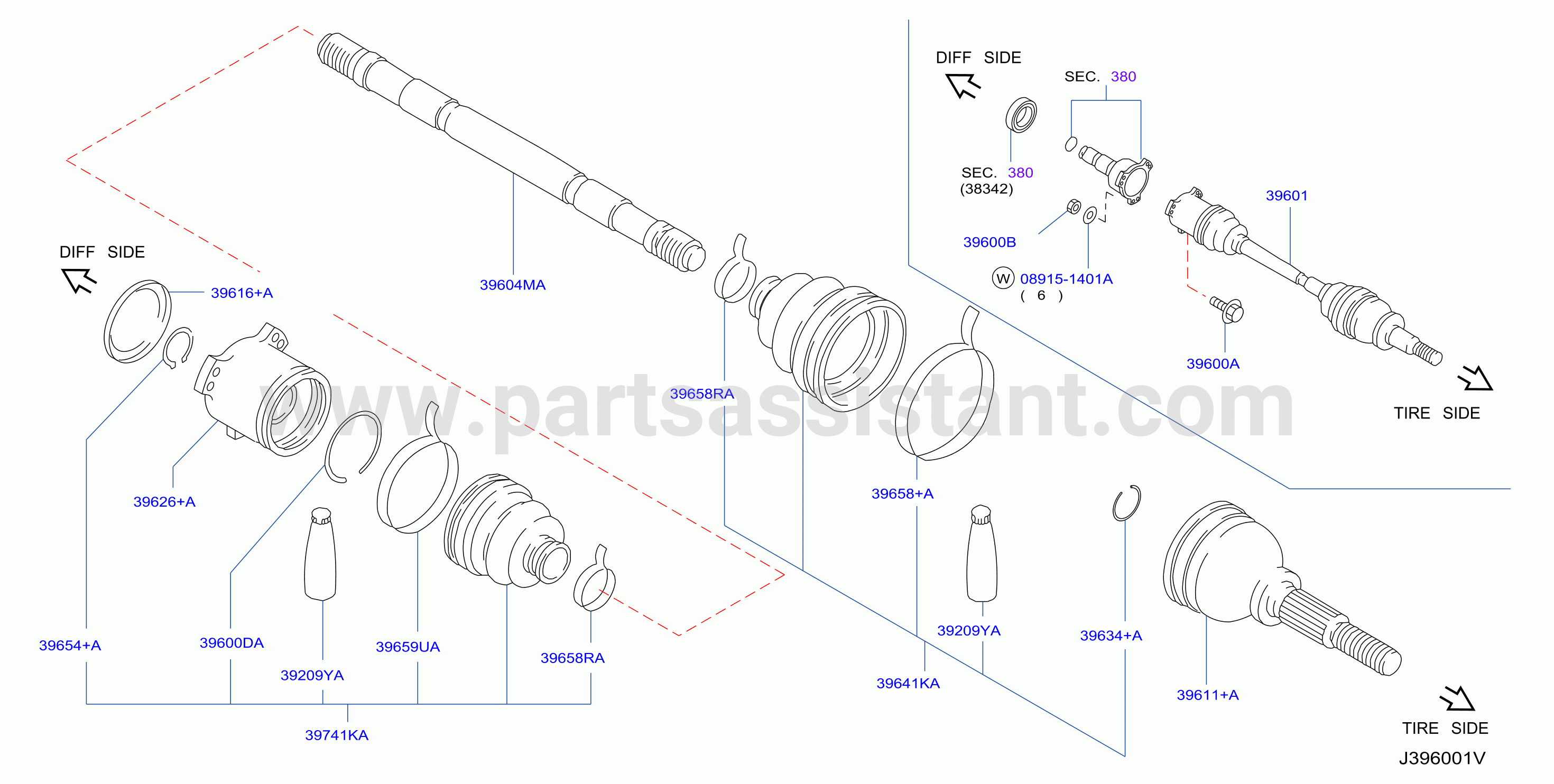 Rear Drive Shaft Lh Side