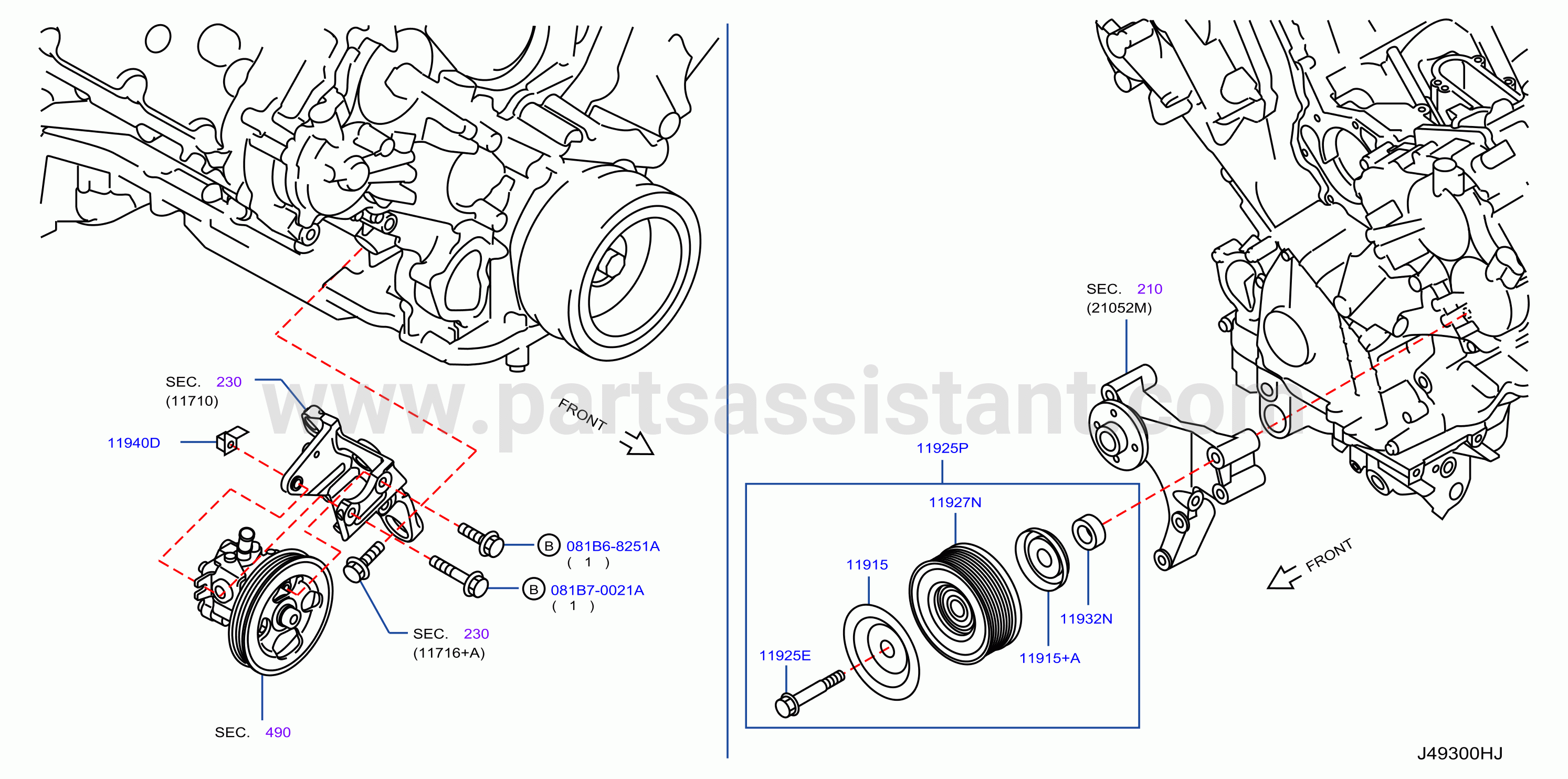Power Steering Pump Mounting F / Gcc