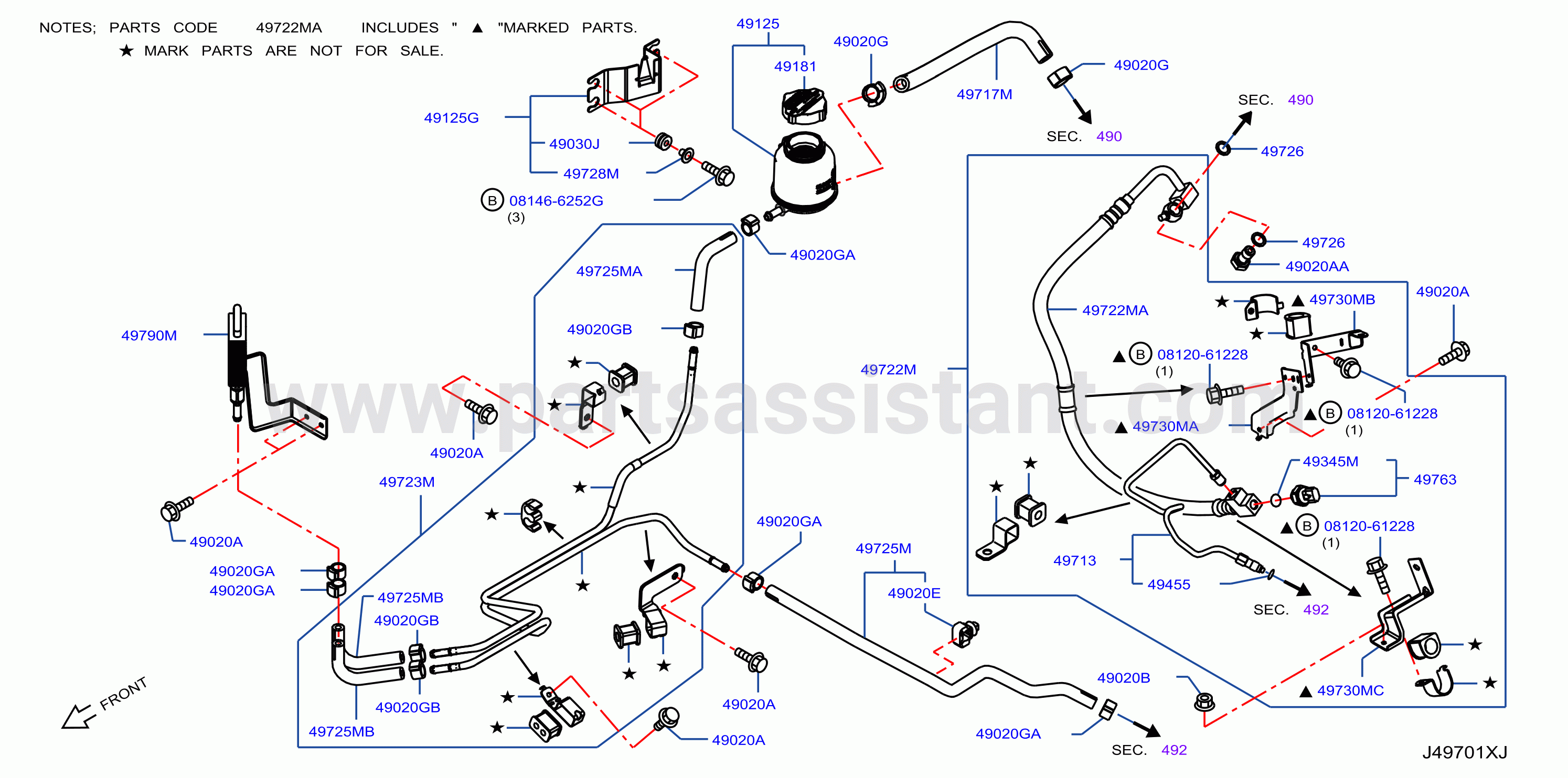 Power Steering Piping Wide Qr25De