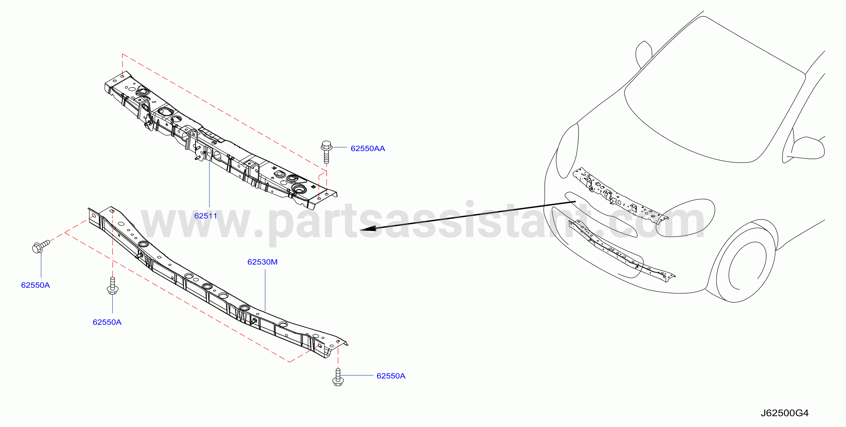 Front Apron Radiator Core Support