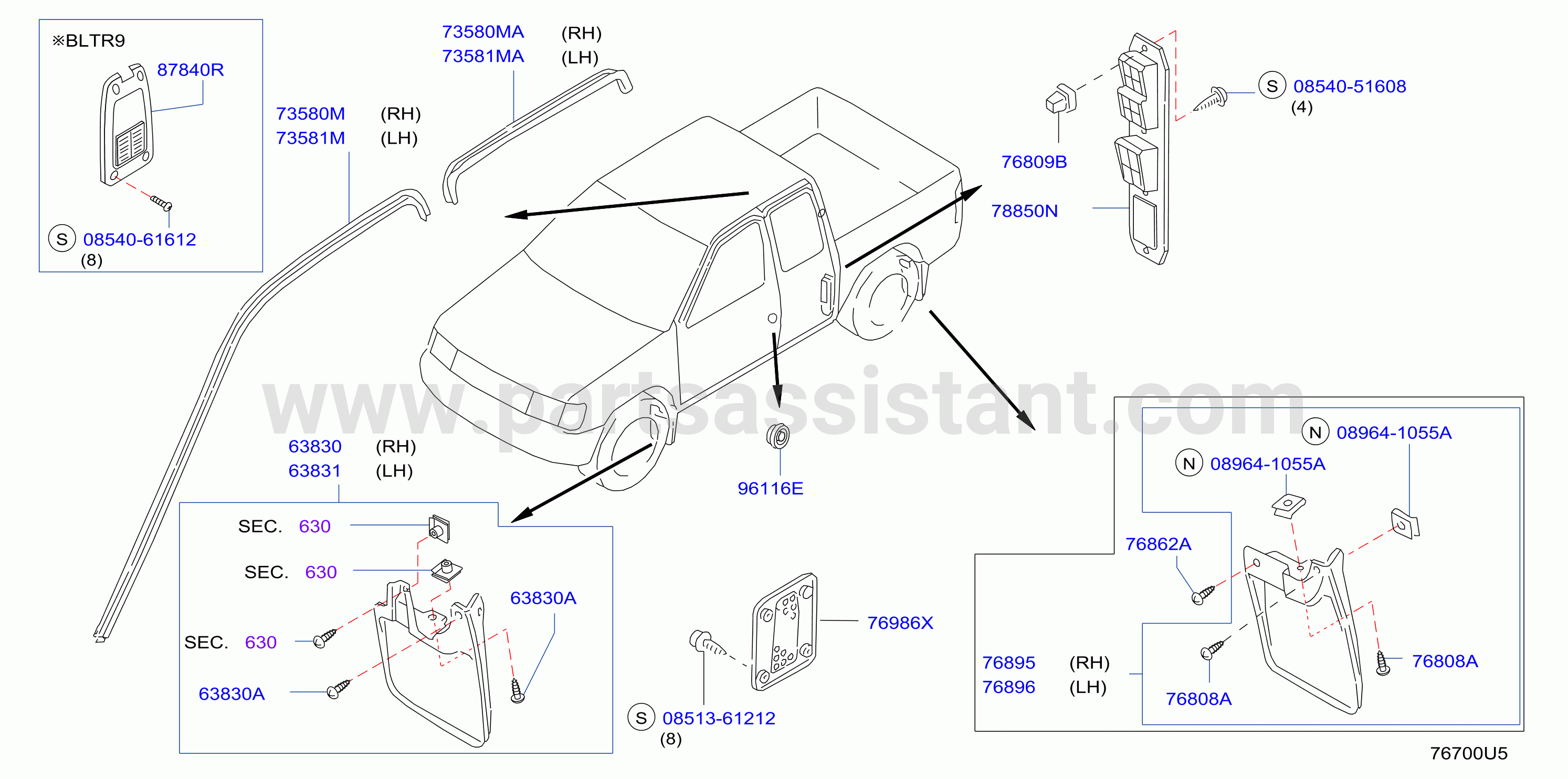 Body Side Fitting Double Cab