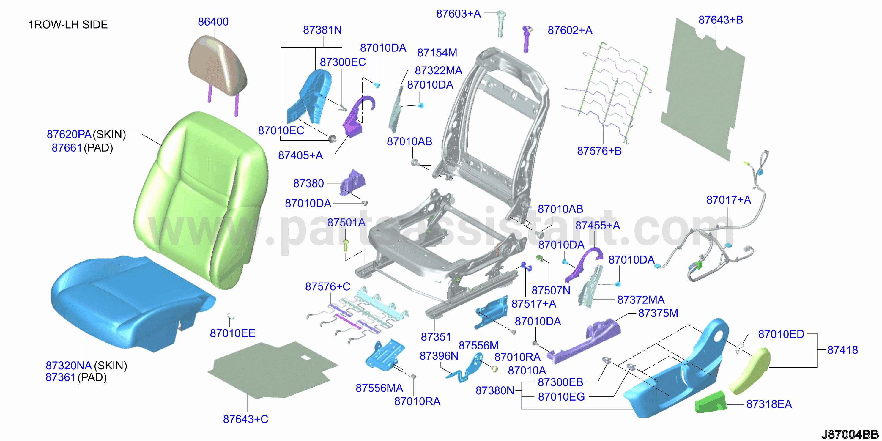 Front Seat Lh Seat W / O Side Air Bag