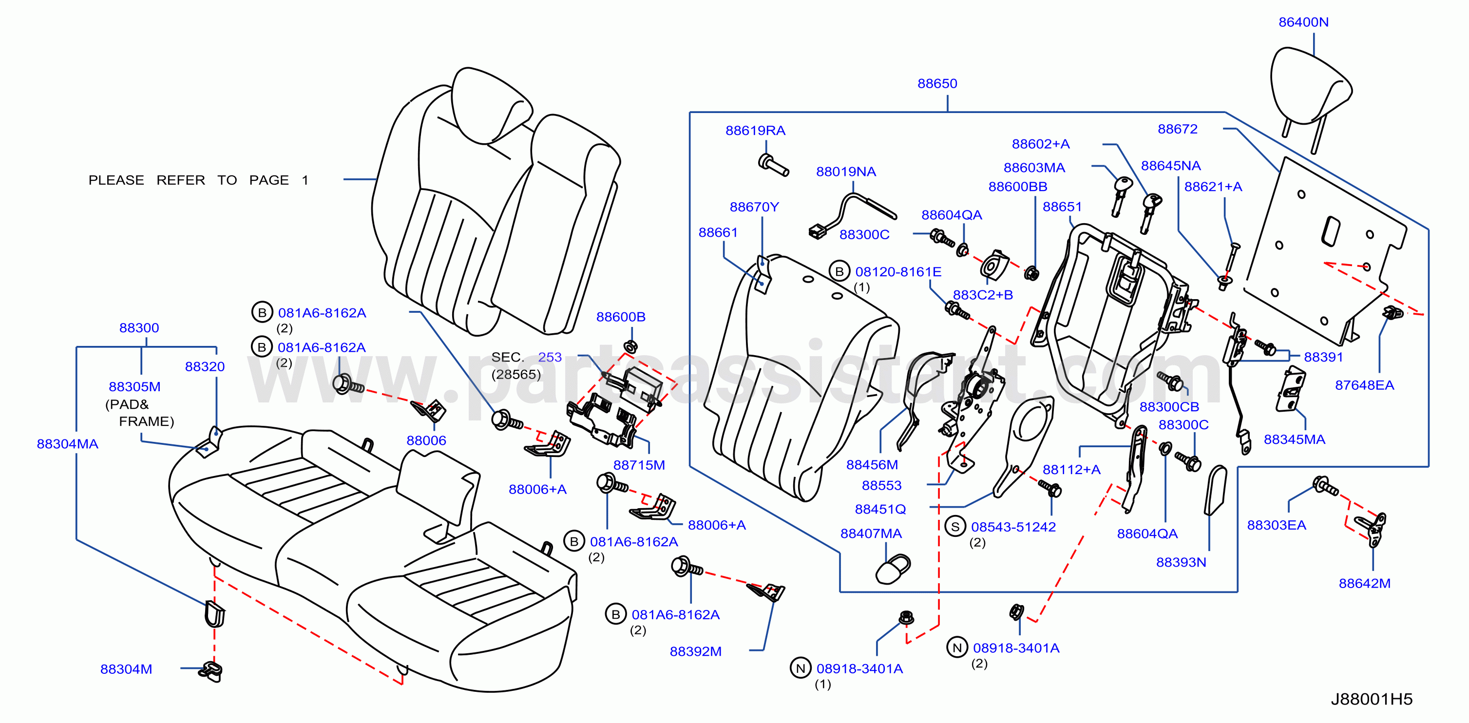 Rear Seat Seat Back Lh Cush Assy