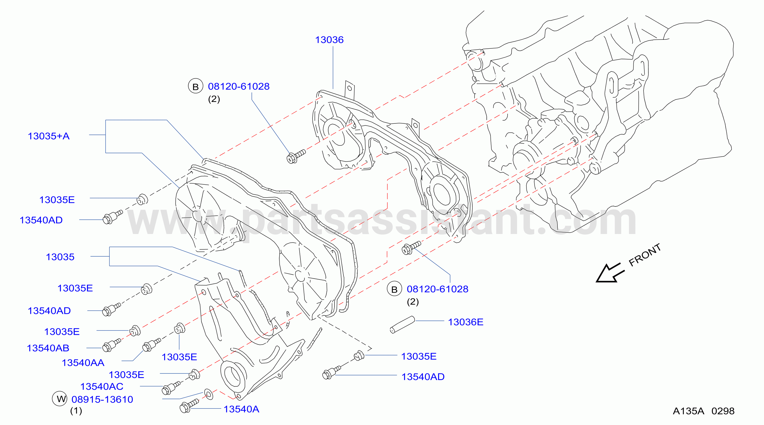 Front Cover Vacuum Pump Fitting