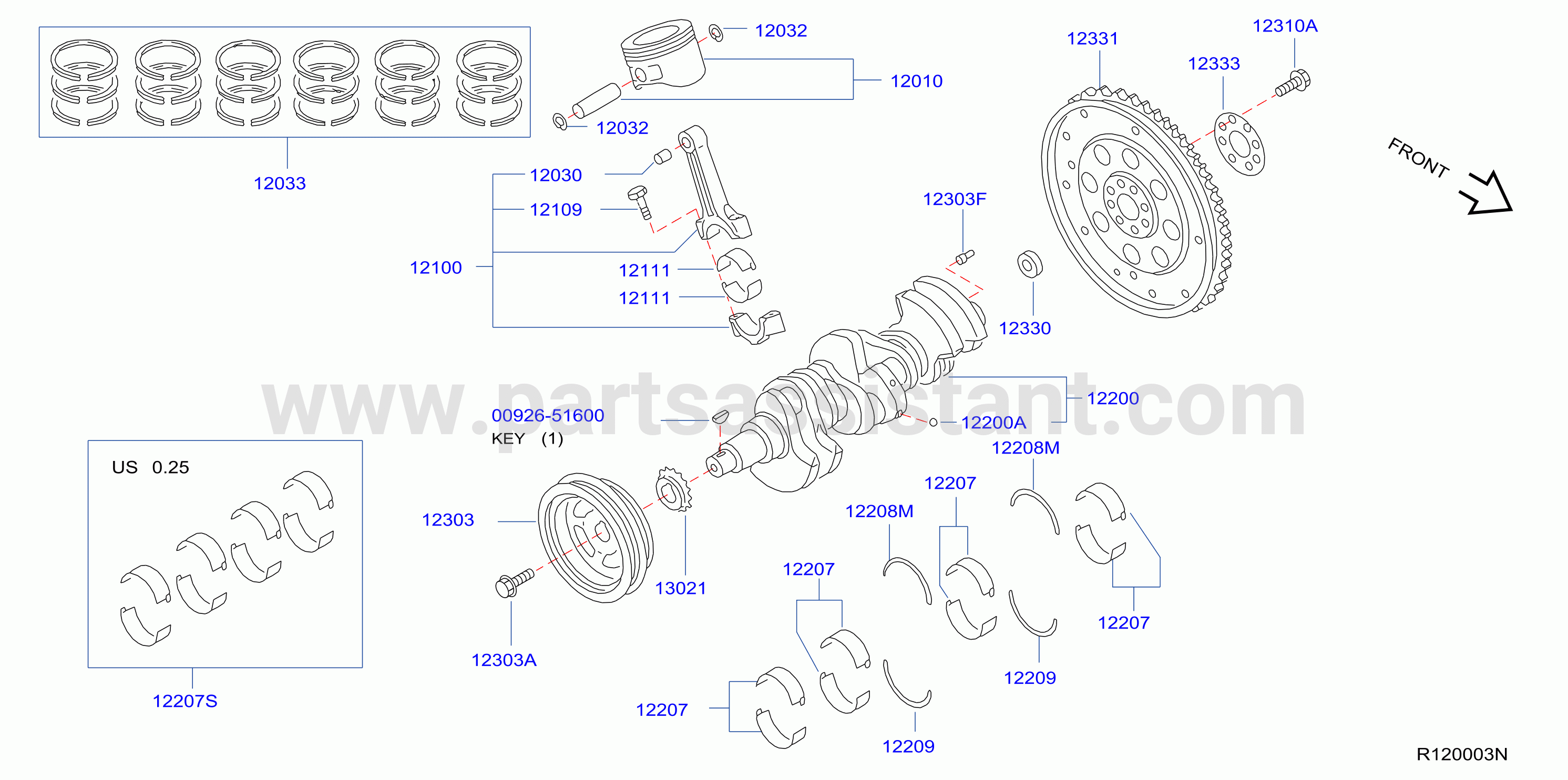 Piston Crankshaft Flywheel Piston Crankshaft Flywheel