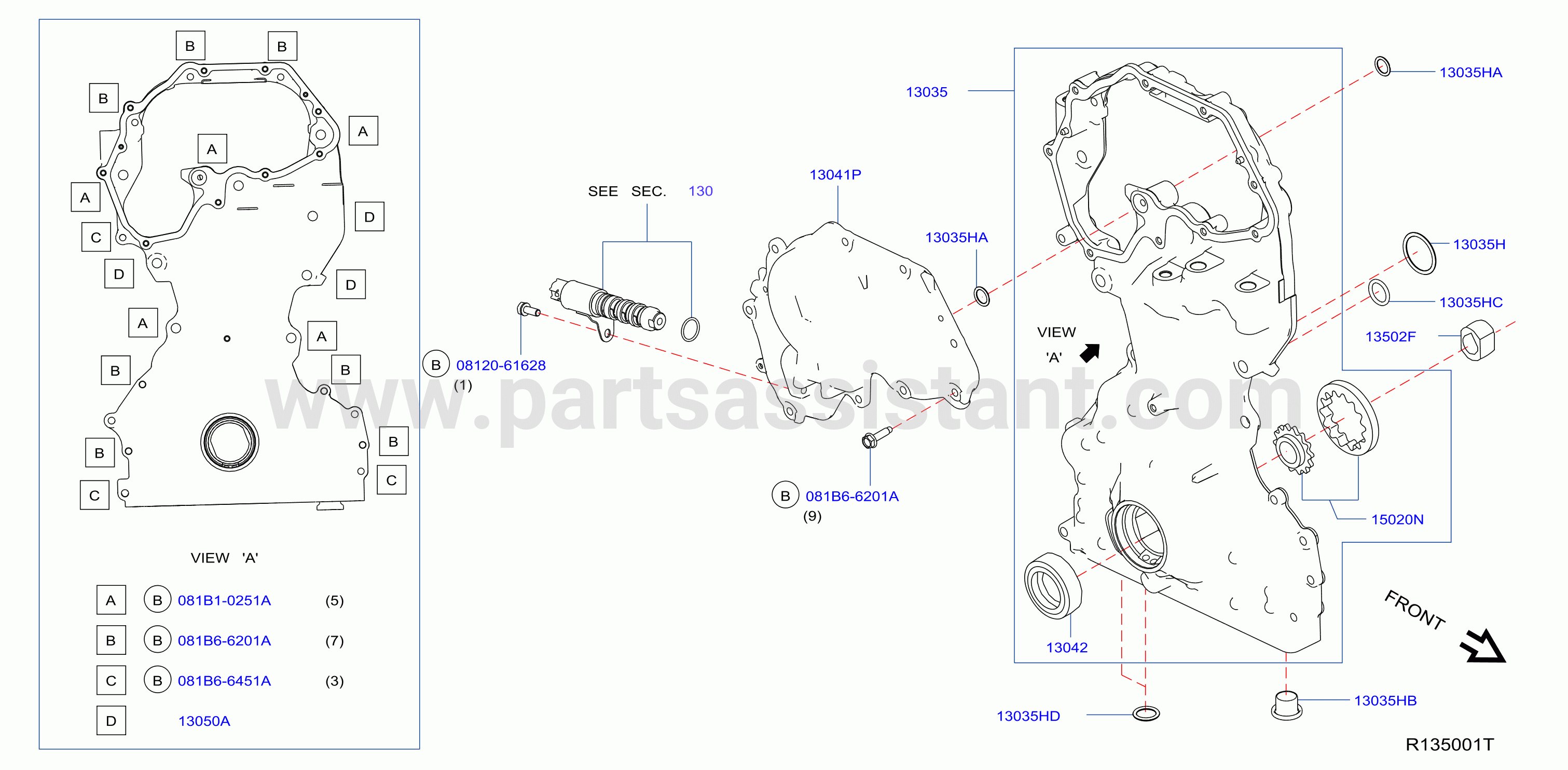 Front Cover Vacuum Pump Fitting Front Cover
