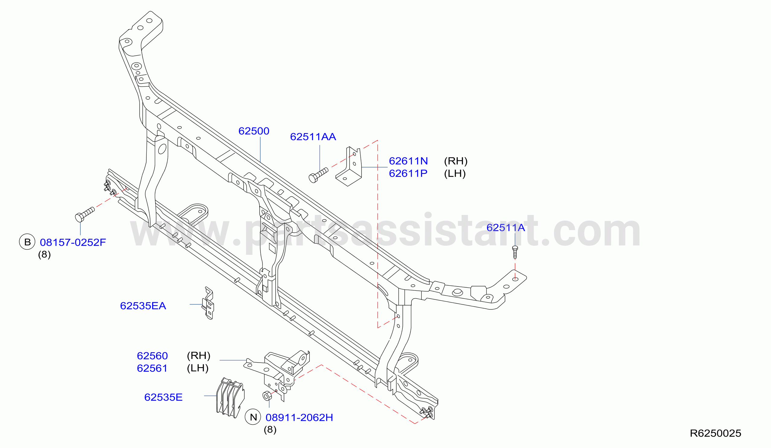 Front Apron Radiator Core Support Front Apron Radiator Core Supt