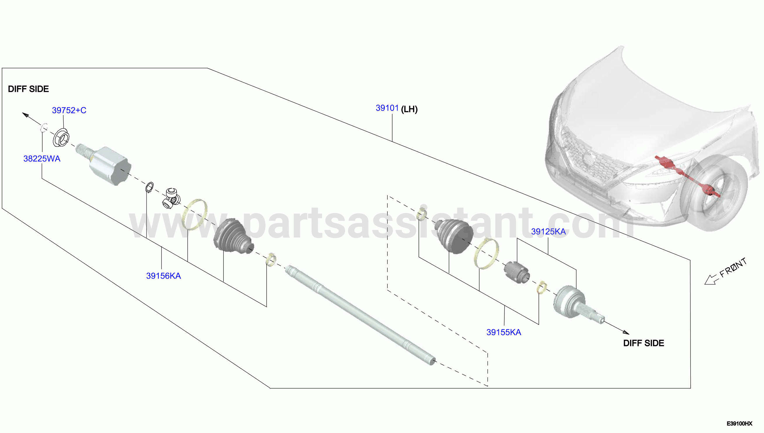 Front Drive Shaft Lh Side