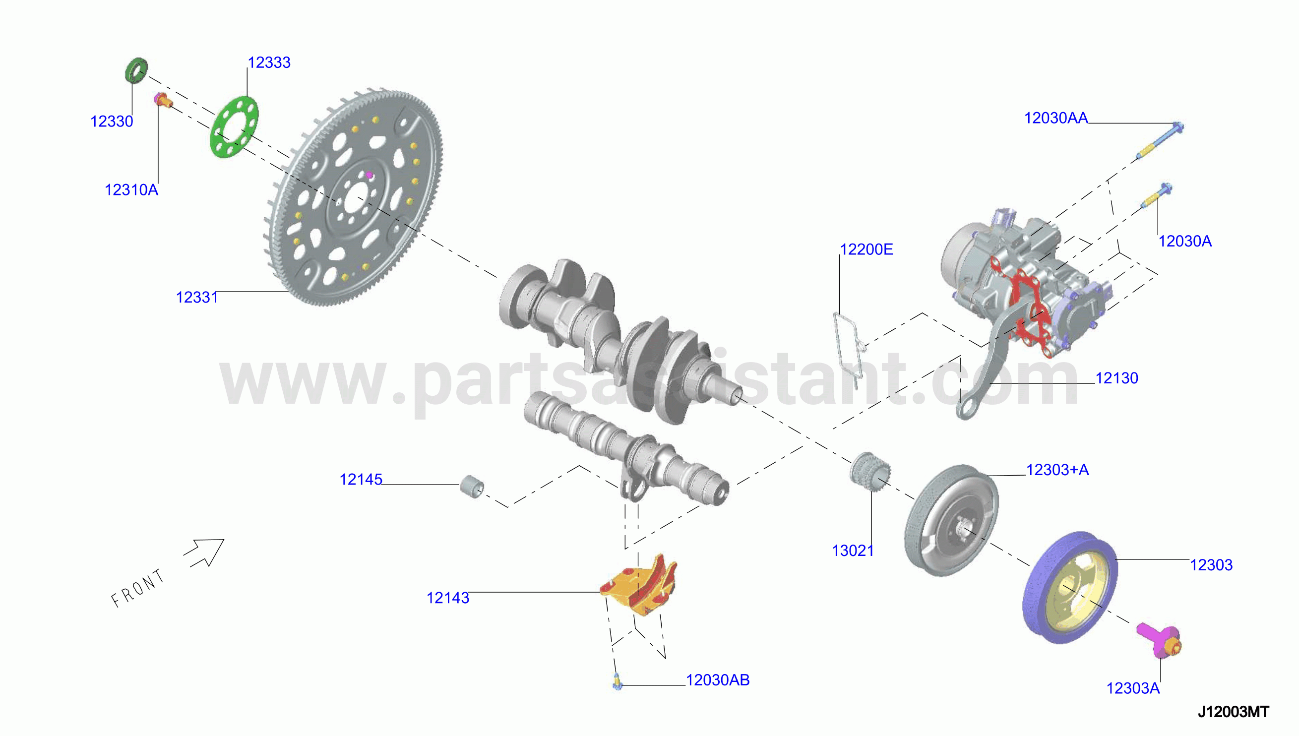 Piston Crankshaft Flywheel