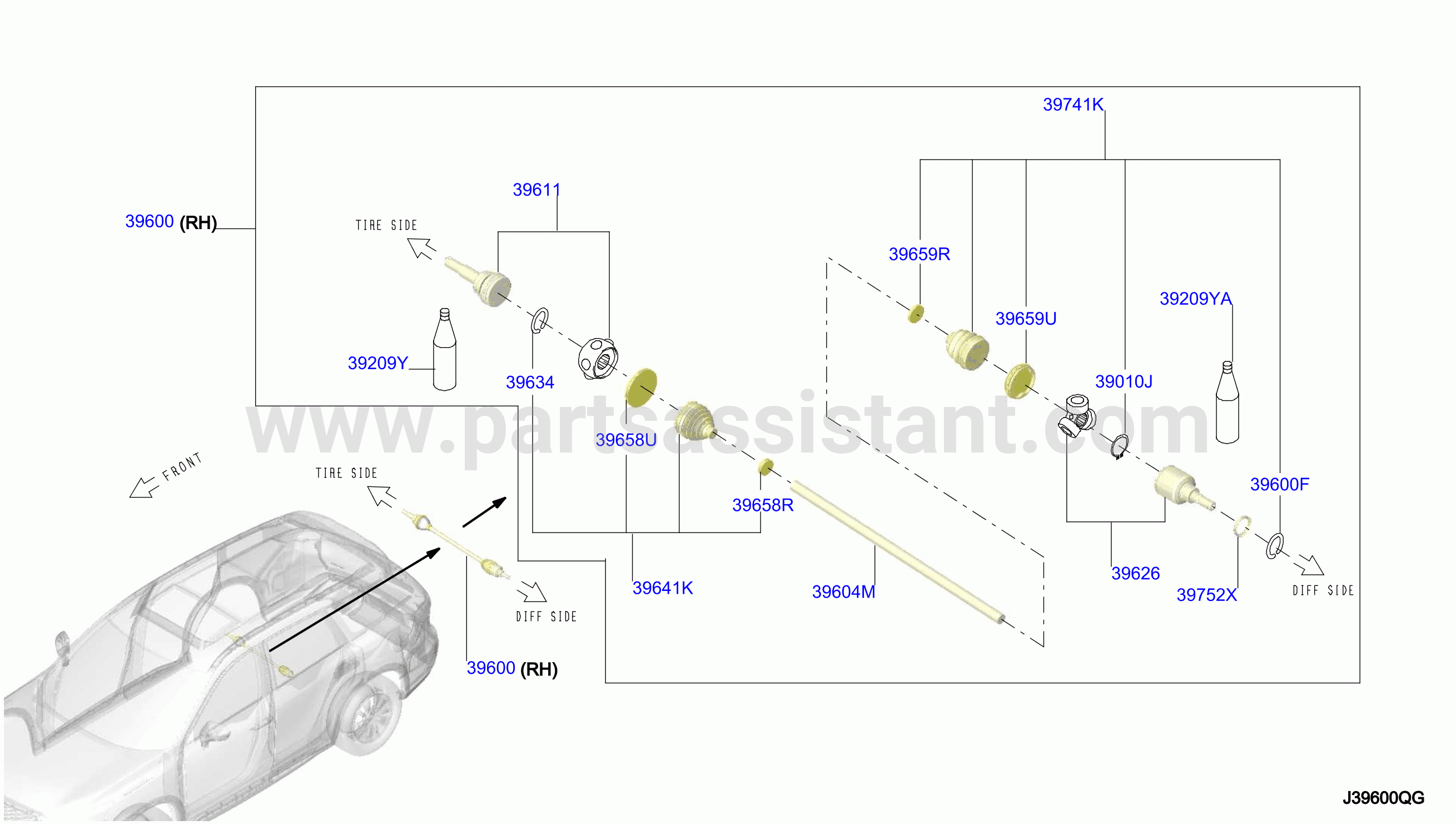 Rear Drive Shaft Rh Side