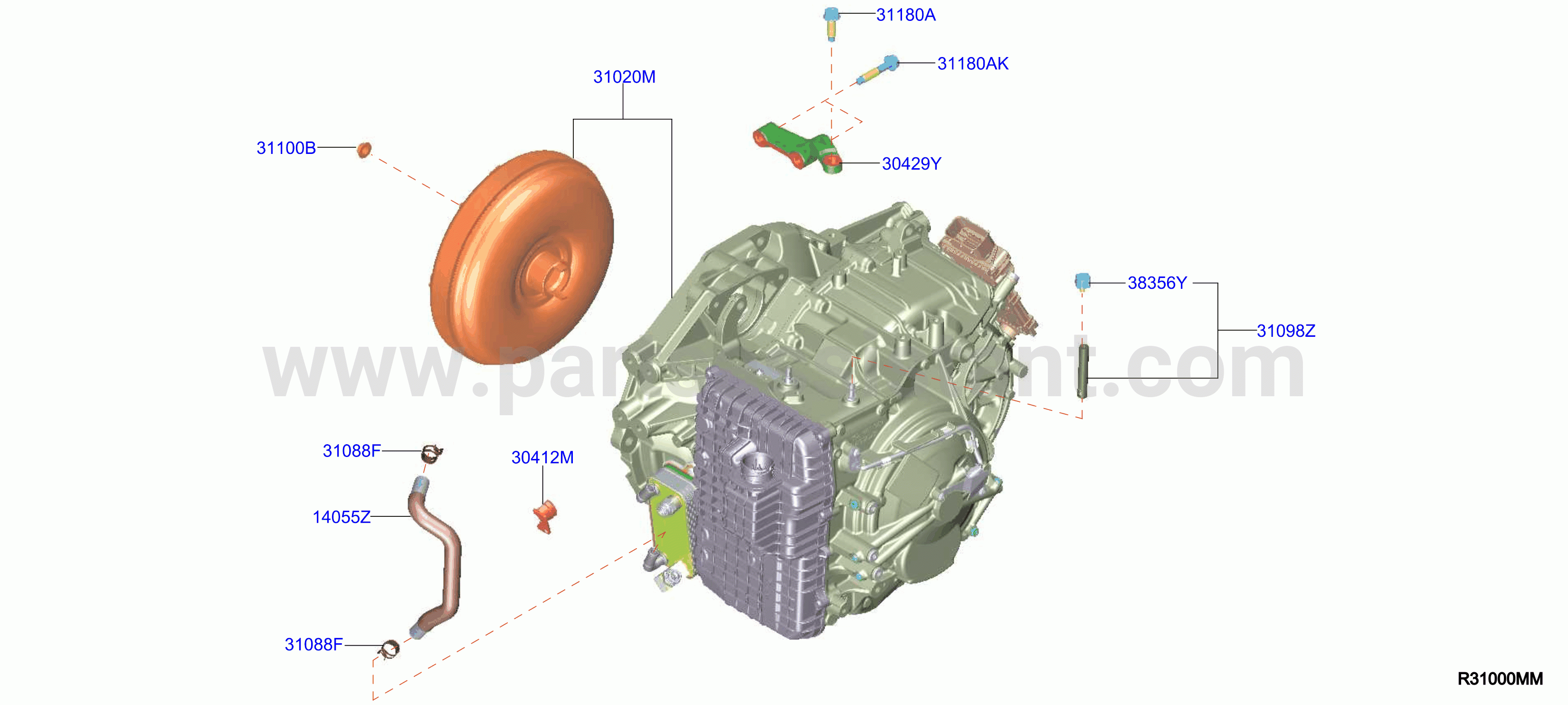 Auto Transmission Transaxle Fitting Assembly Fitting Parts