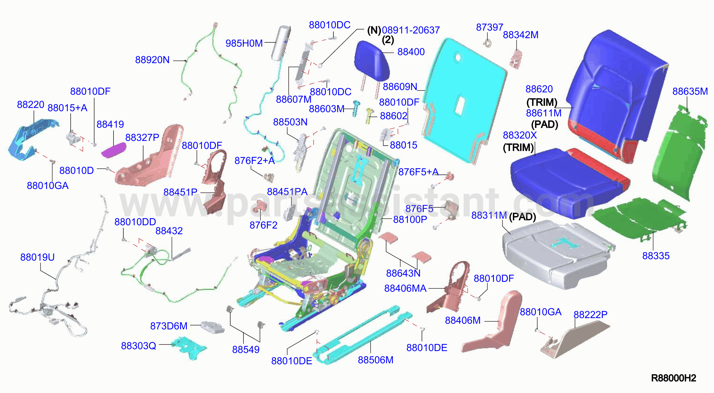 Rear Seat 40 Percent Rh
