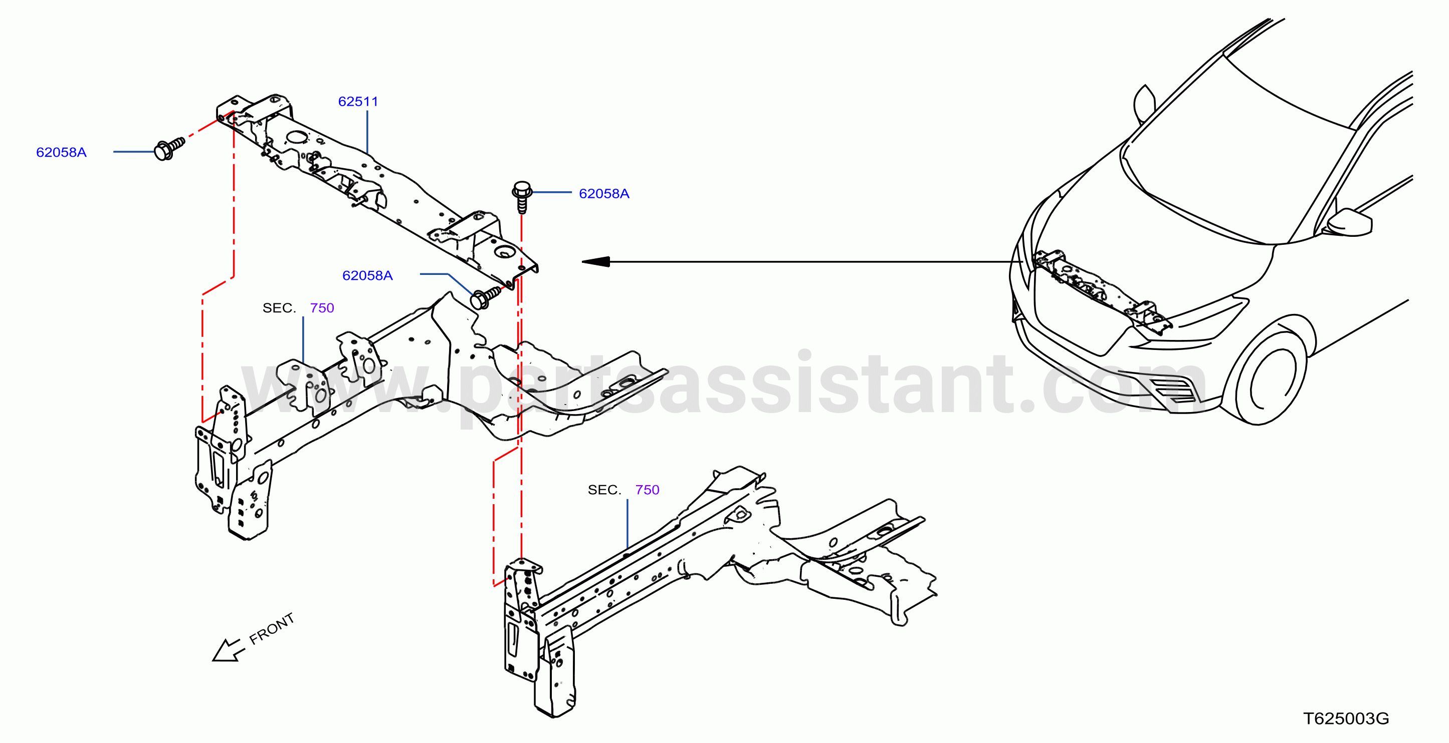 Front Apron Radiator Core Support