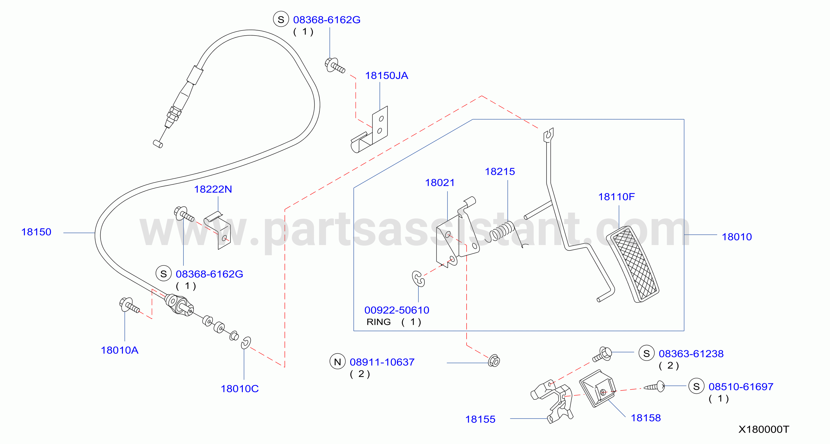 Accelerator Linkage Exhaust Tube Muffler