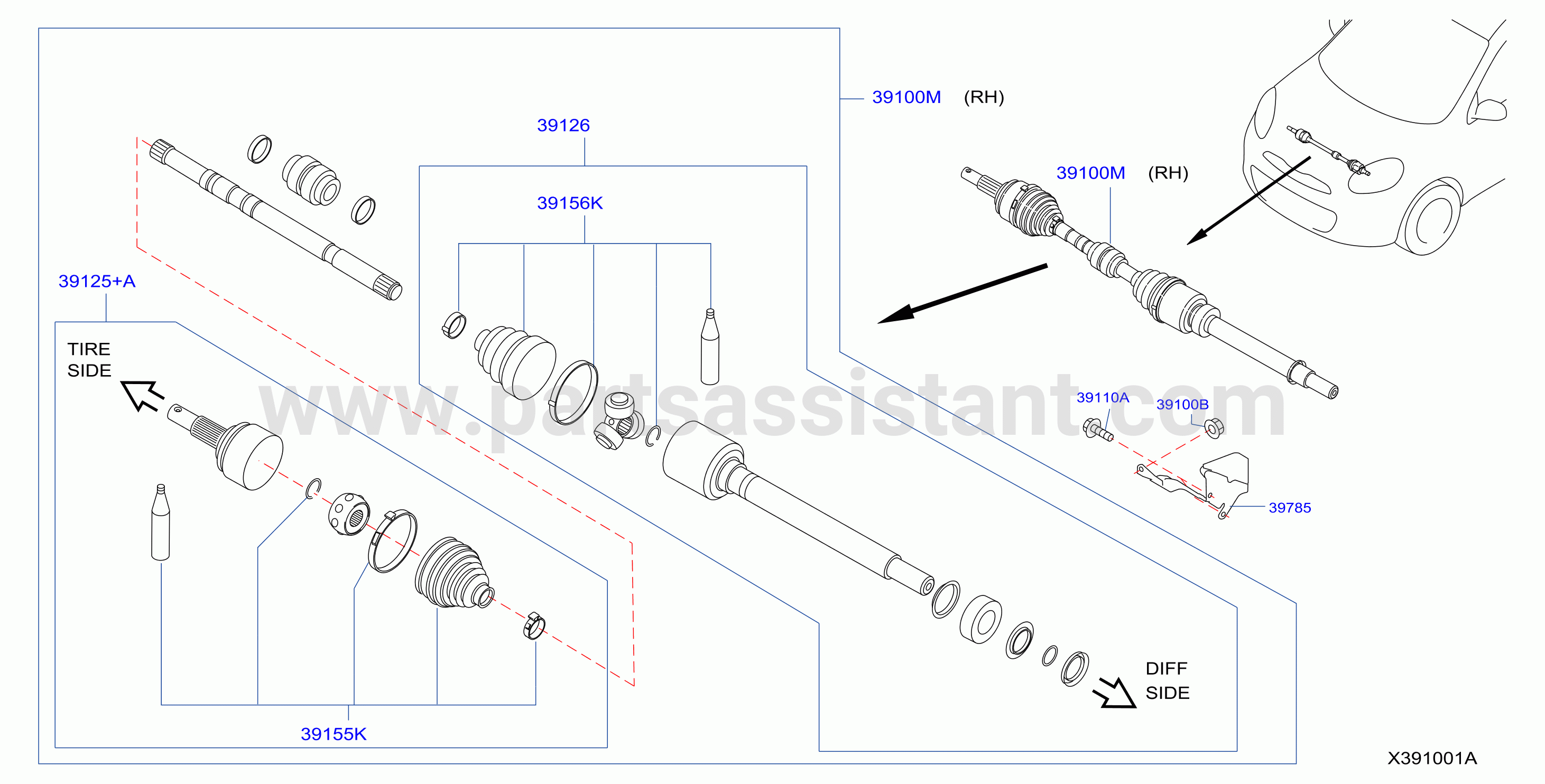 Front Drive Shaft Rh Side