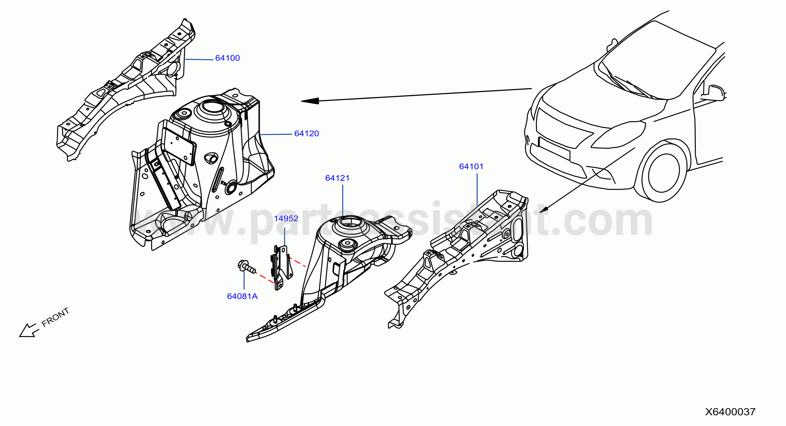 Hood Ledge Fitting Metal