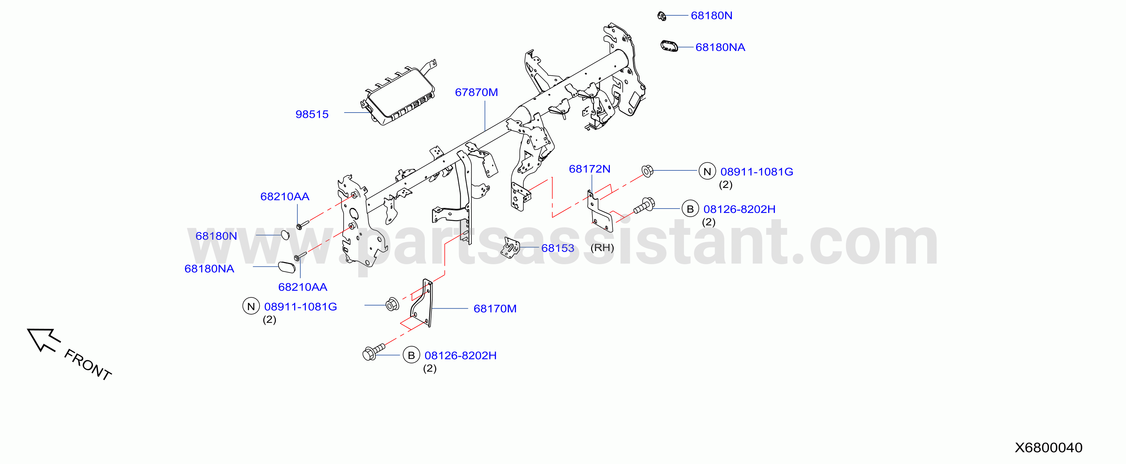 Instrument Panel Pad Cluster Lid Inst Fitting