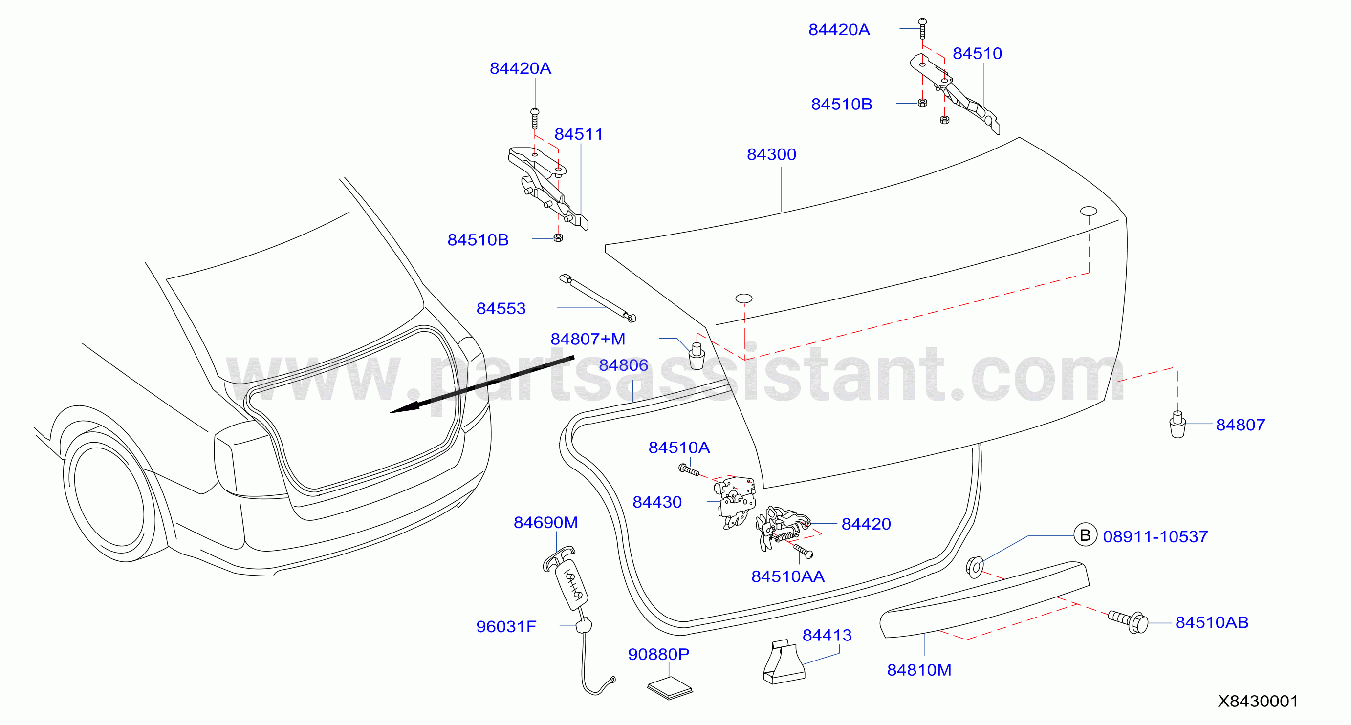 Trunk Lid Fitting Trunk Lid And Fitting