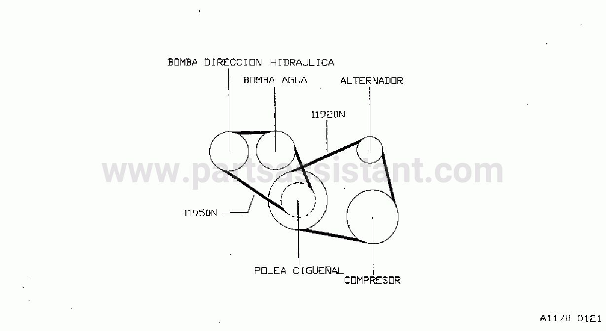 Fan Compressor Power Steering Belt