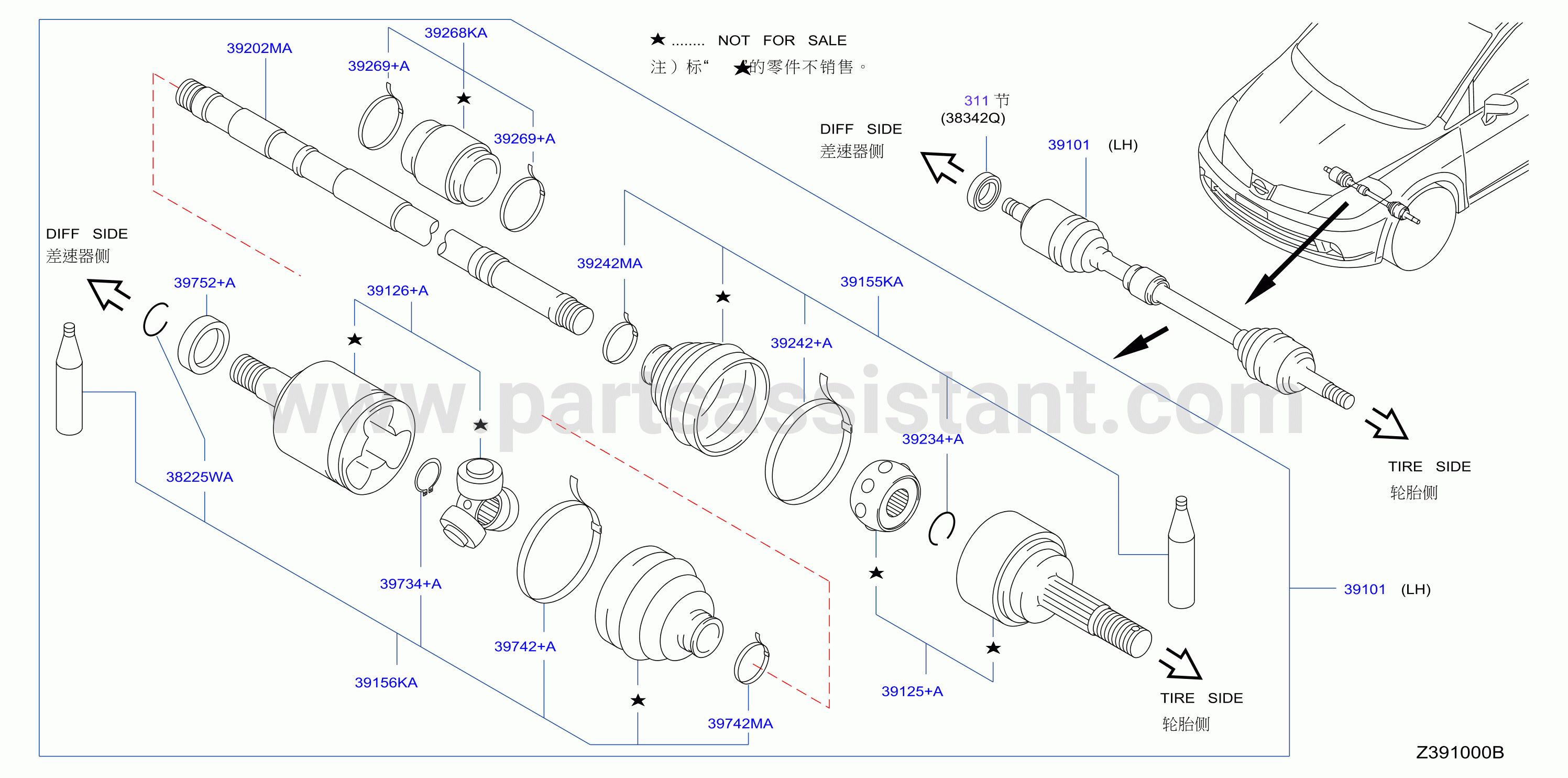 Front Drive Shaft Lh Side