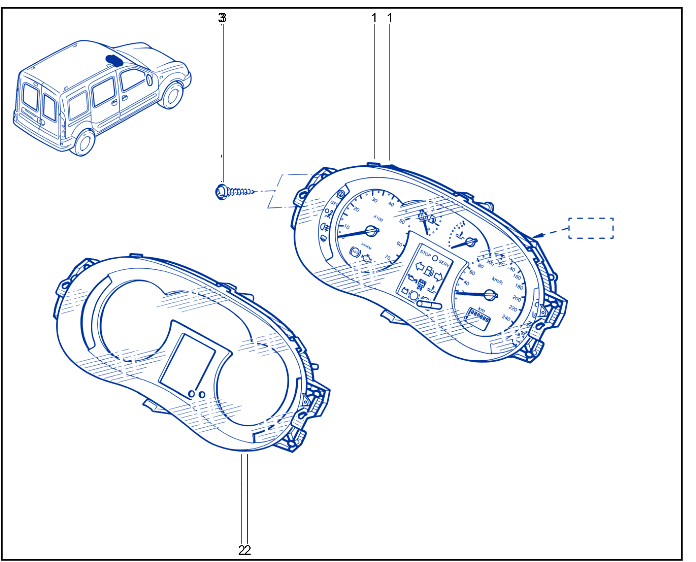 Instrument Panel - Remote Display - 01003698