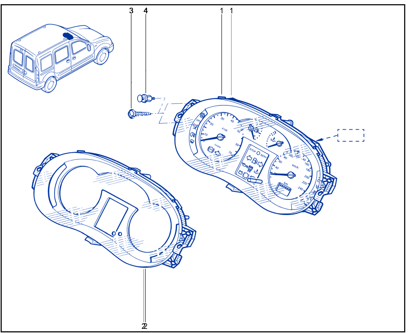 Instrument Panel - Remote Display - 01003700