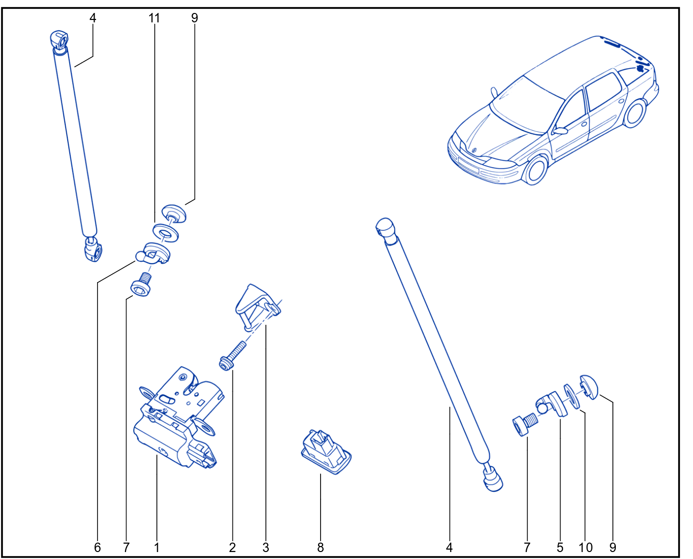 Rear Opening Element Control And Mechanism - 01018291