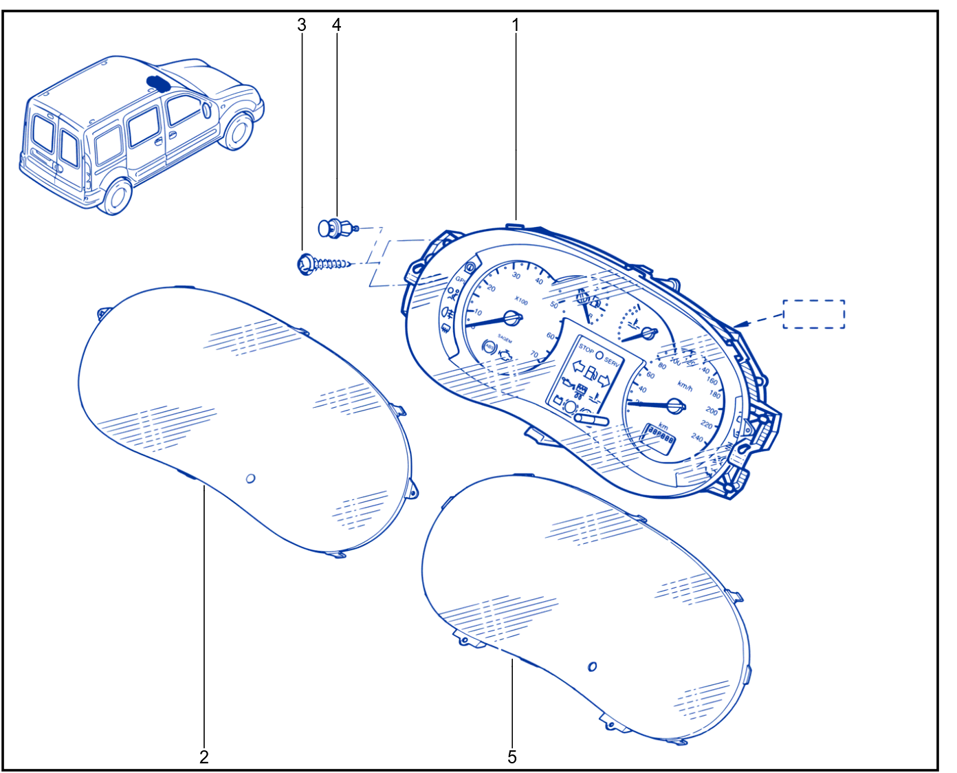 Instrument Panel - Remote Display - 01022279