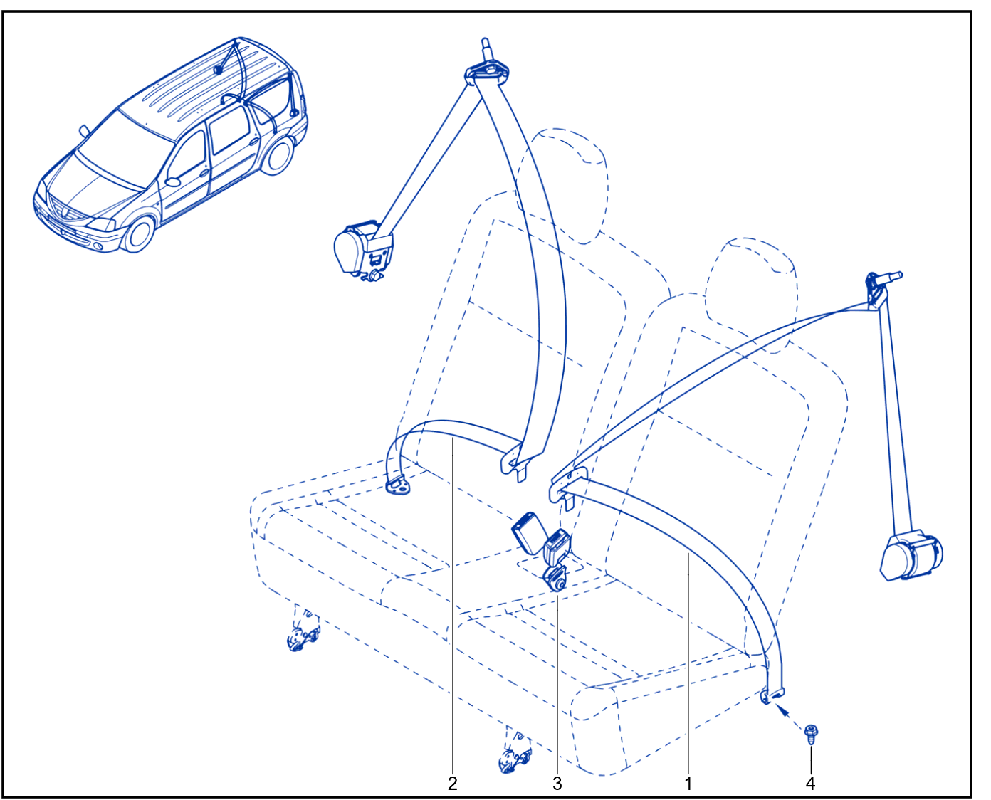 Rear Seat Belt - 01024293