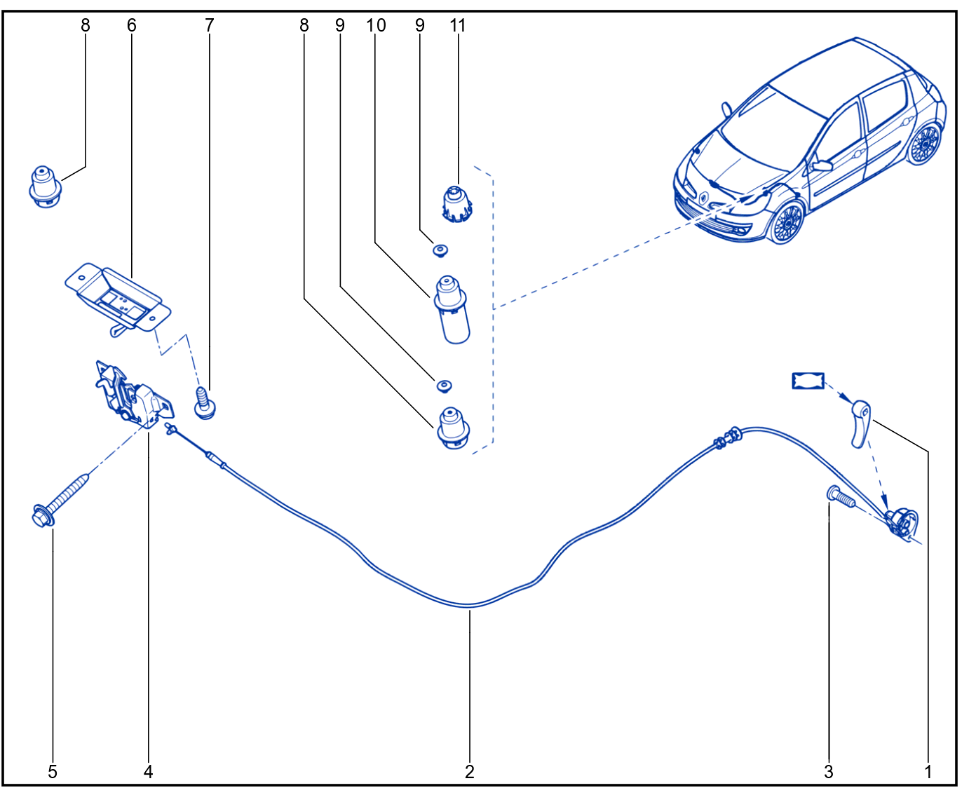Front Opening Element Control And Mechanism - 01024737