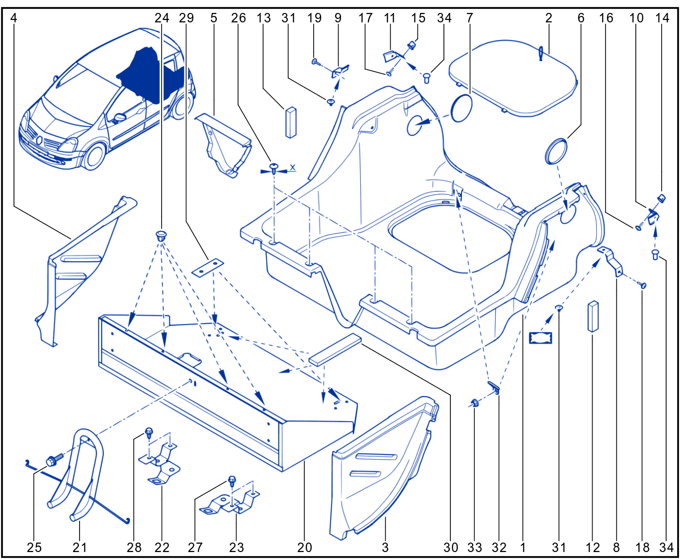 Rear Opening Element Trim - 01026429