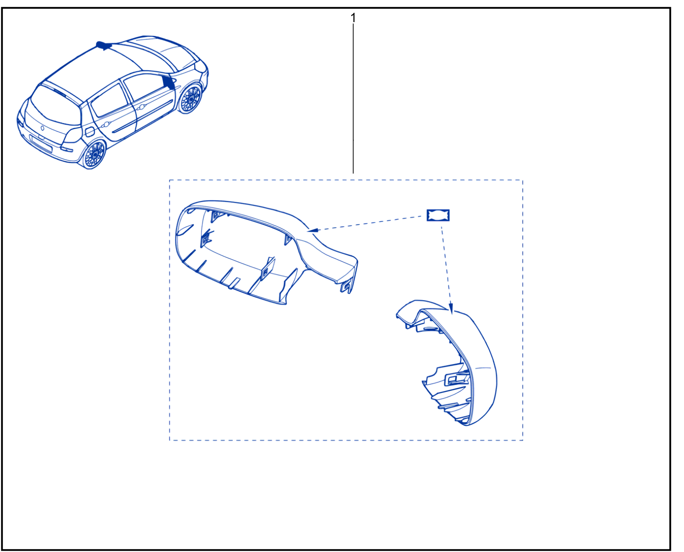 Rear View Mirror Casing - 01027389