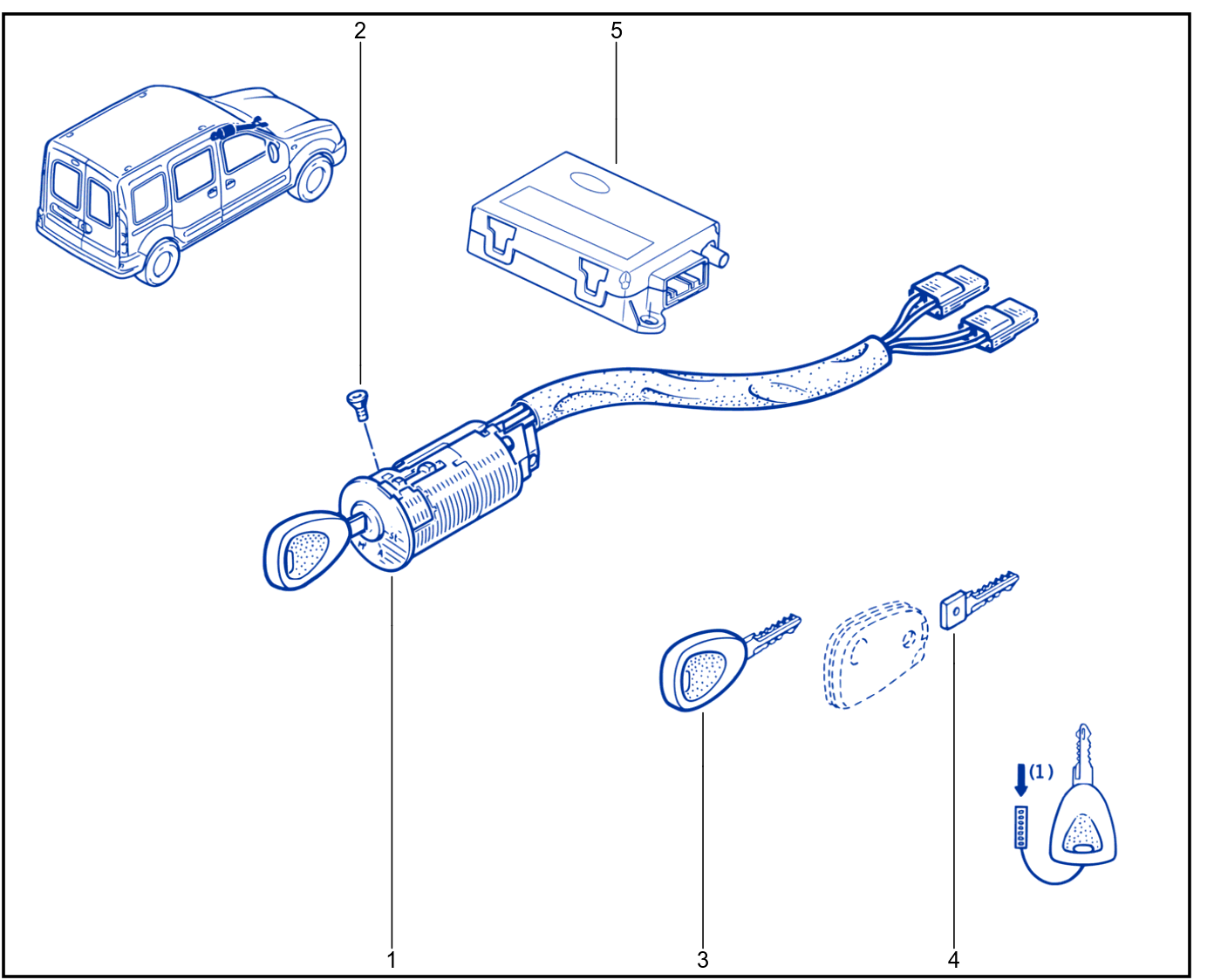 Engine Immobiliser System - Keys - Cards - 01028067