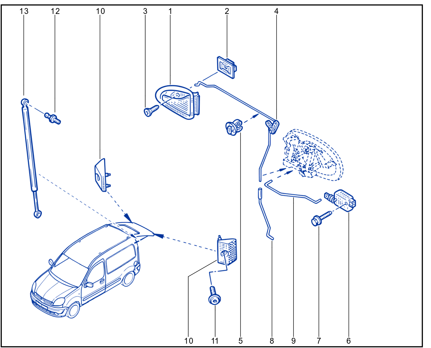 Rear Opening Element Control And Mechanism - 01028120