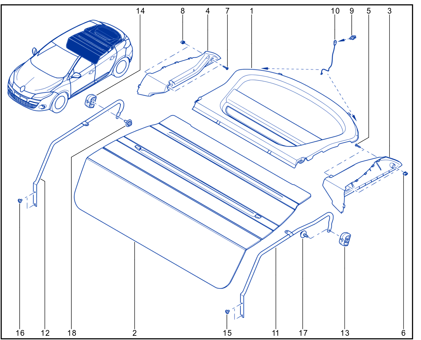 Rear Parcel Shelf - 01028543